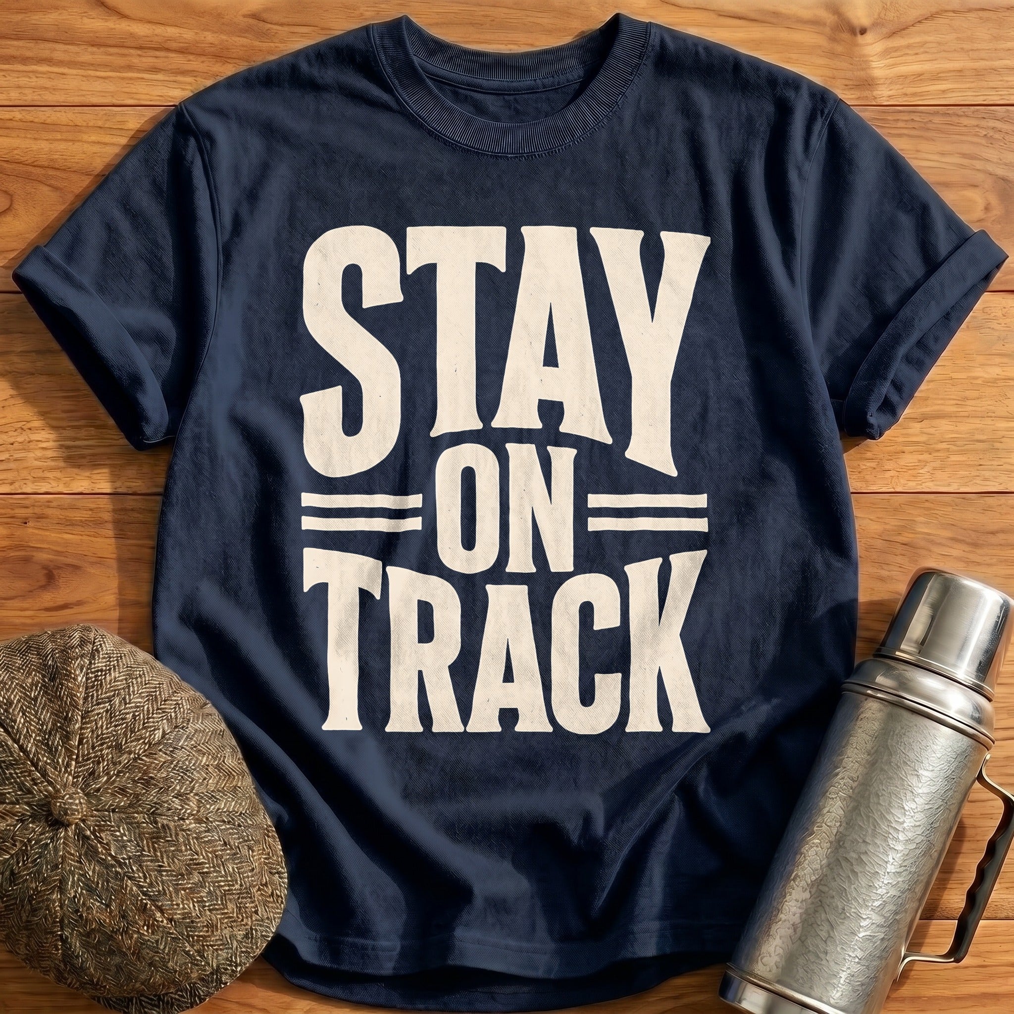 Stay On Track Motivational Athlete - Navy