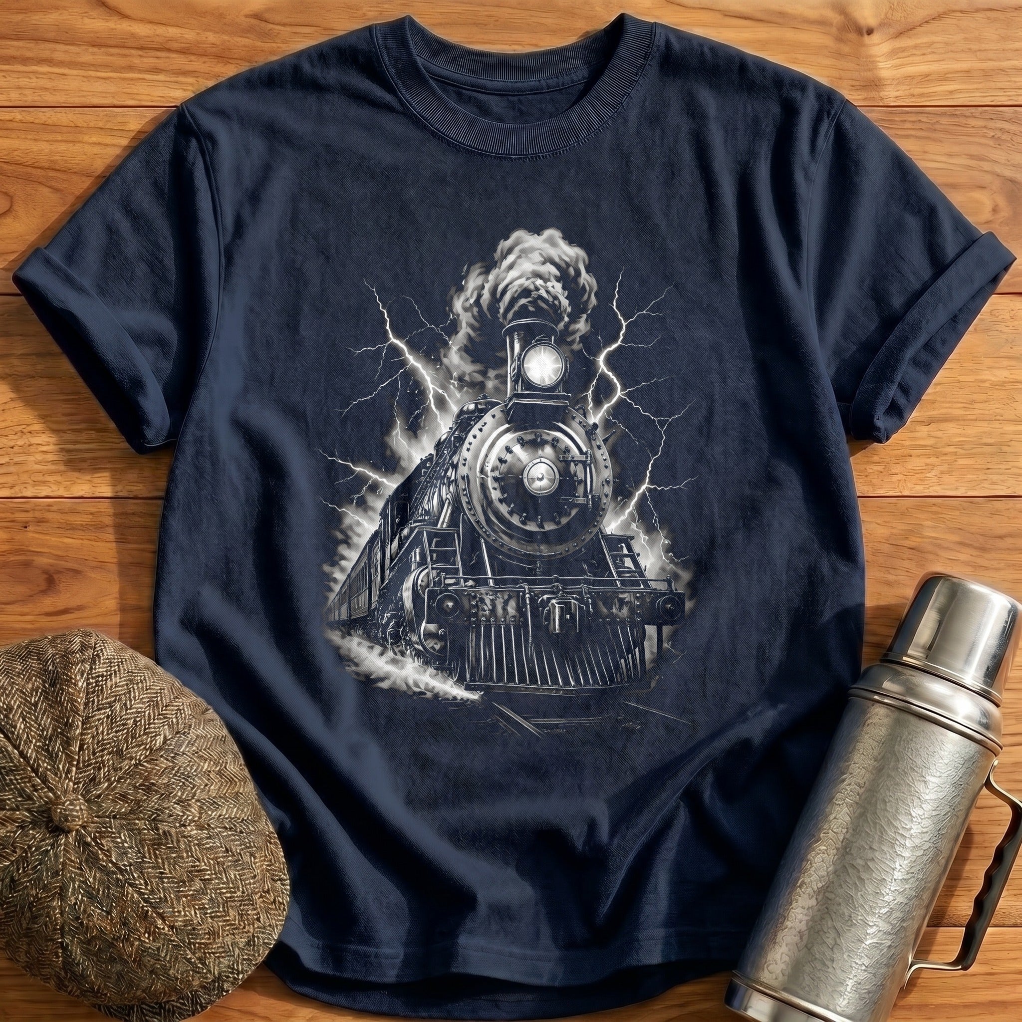 Steam Engine Locomotive Train Enthusiast - Navy