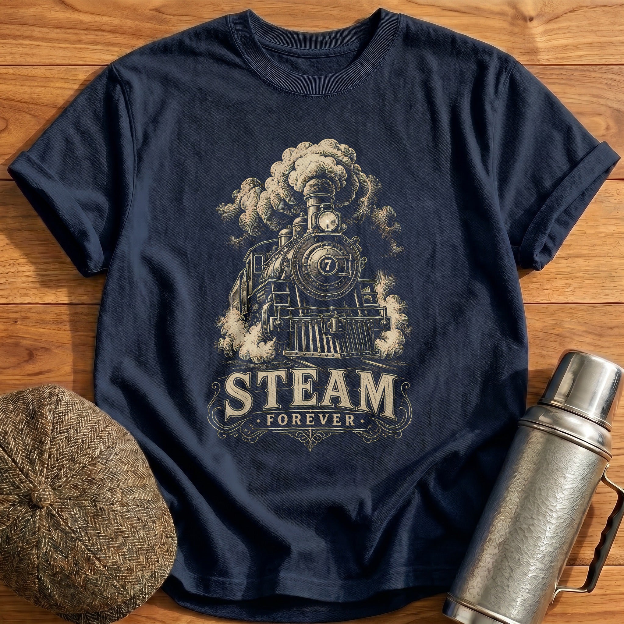 Steam Forever T-Shirt - Navy