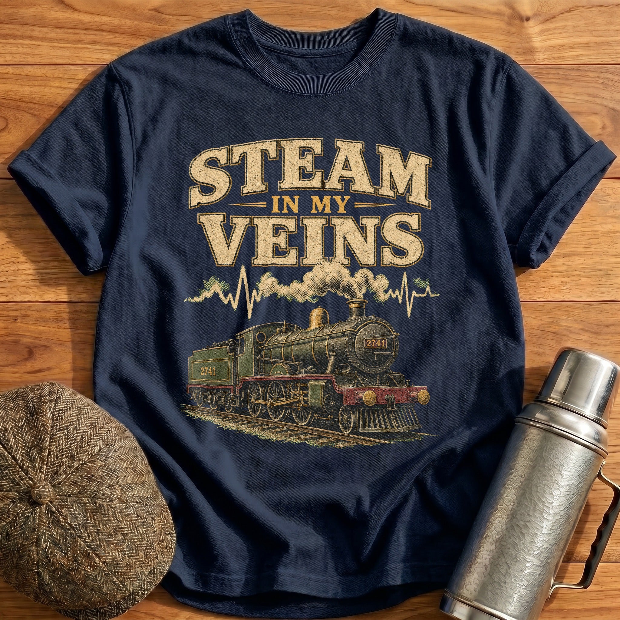 Steam in My Veins T-Shirt - Navy