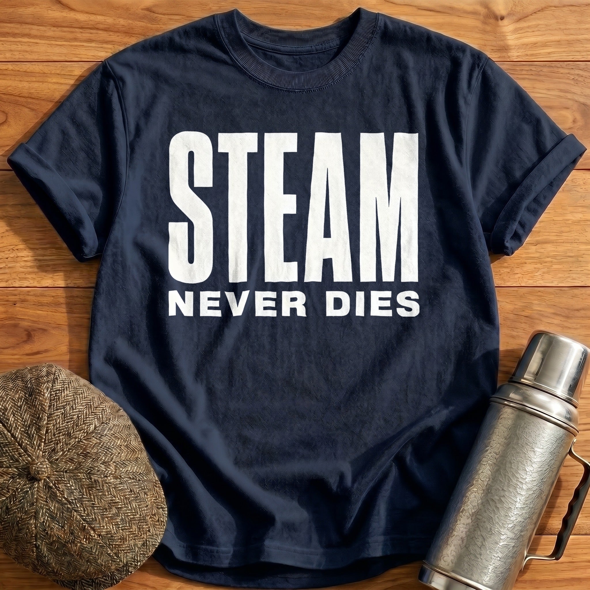 Steam Never Dies 35 T-Shirt - Navy