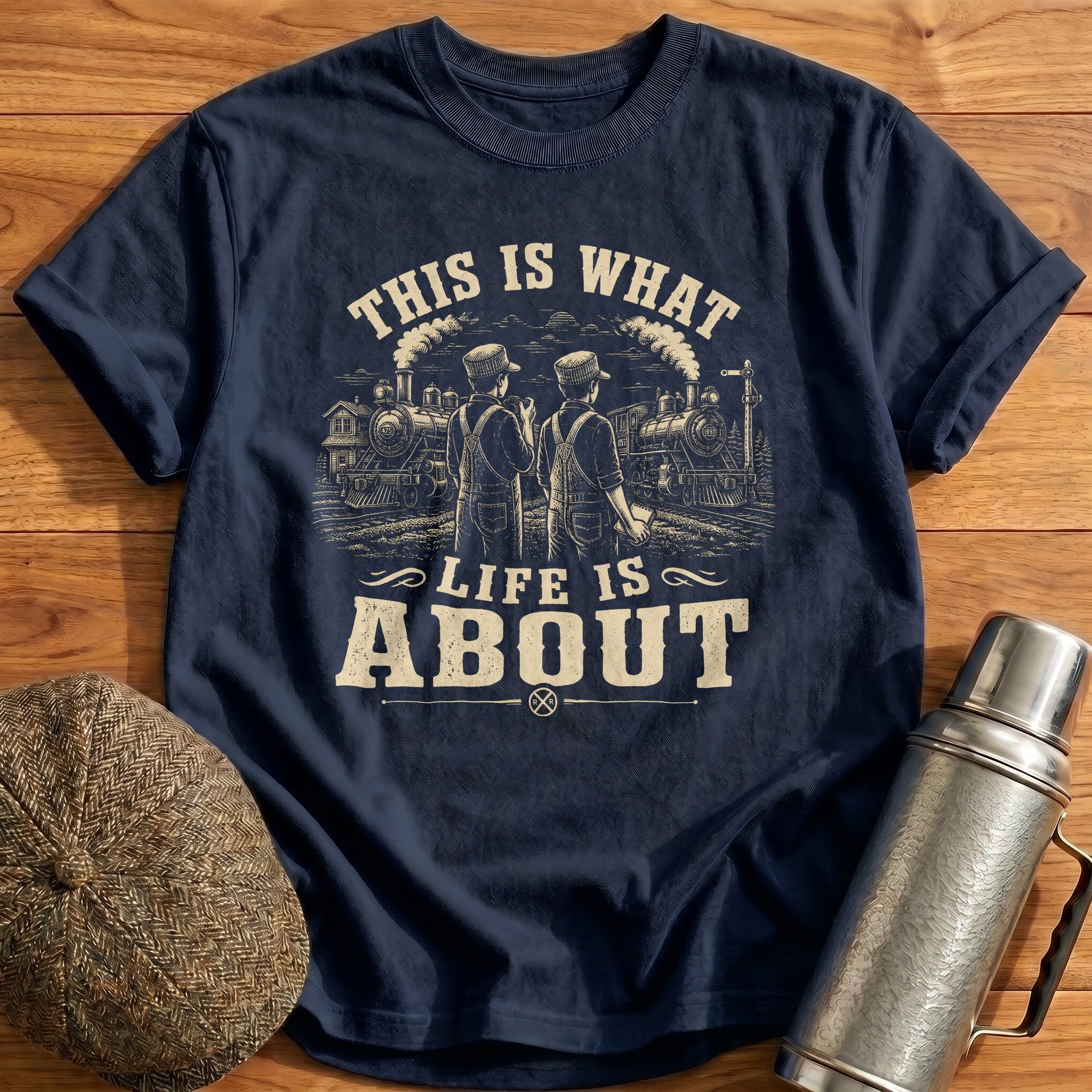 This Is What Life Is About Trains T-Shirt - Navy