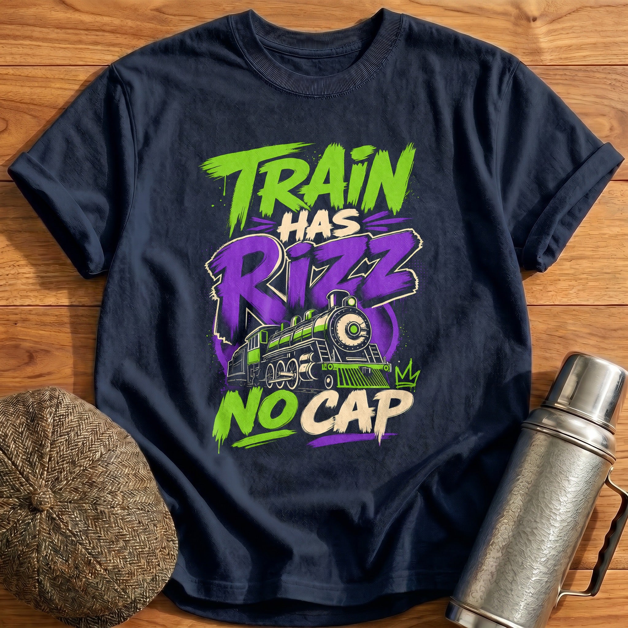 Train Has Rizz No Cap Funny - Navy