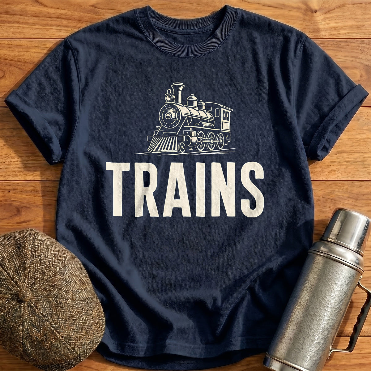 Trains 86 T-Shirt - Navy