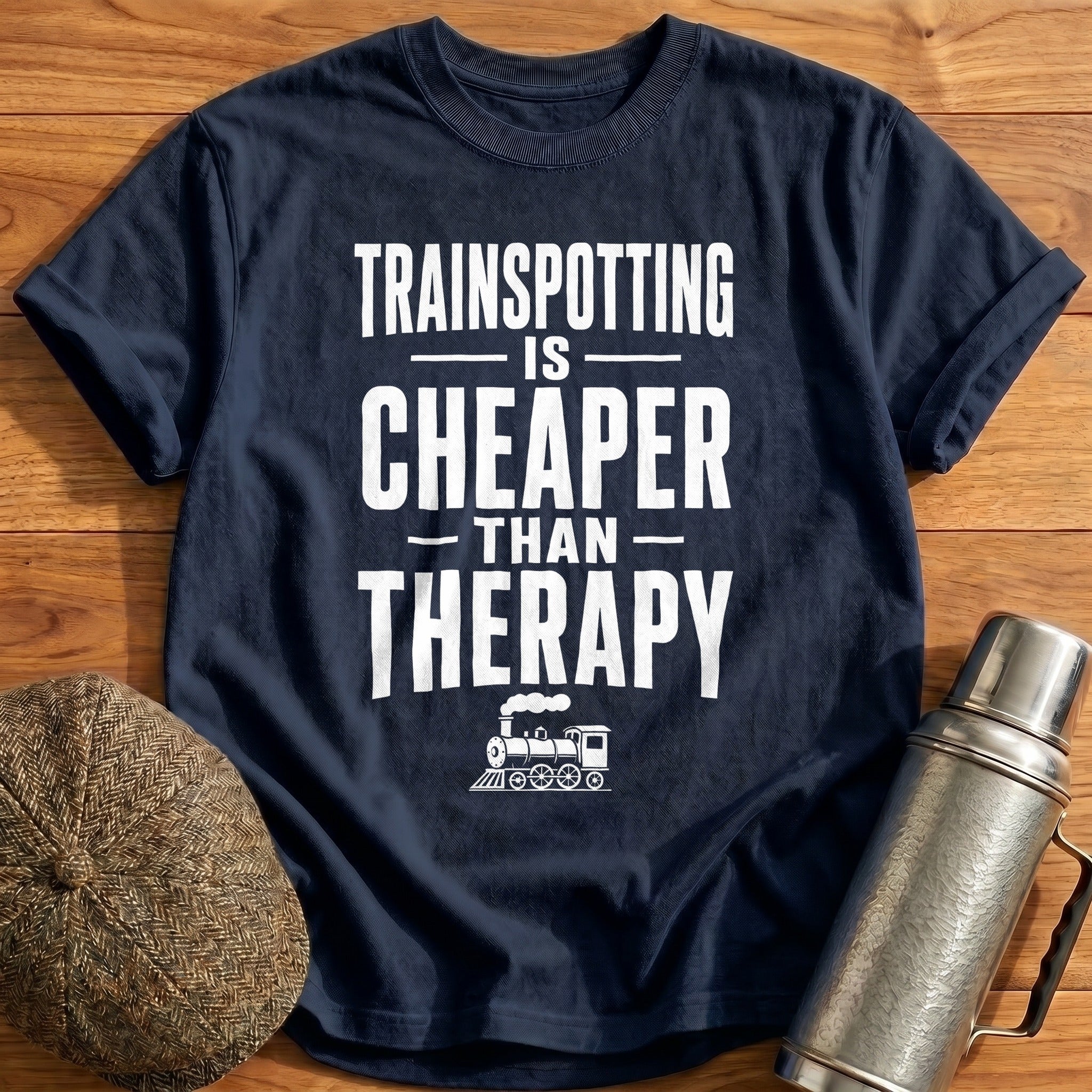 Trainspotting Cheaper Therapy 51 T-Shirt - Navy