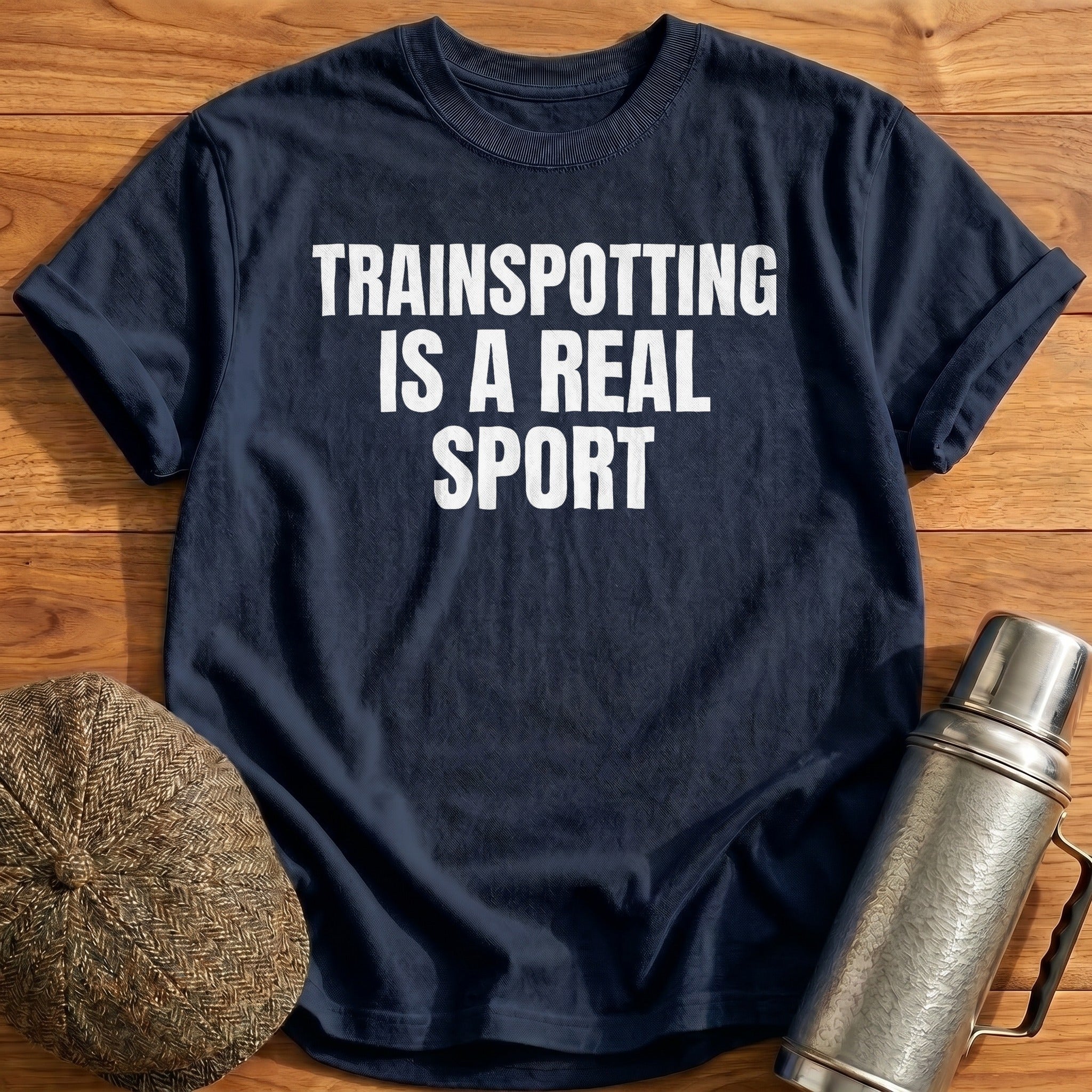 Trainspotting Is A Real Sport T-Shirt - Navy
