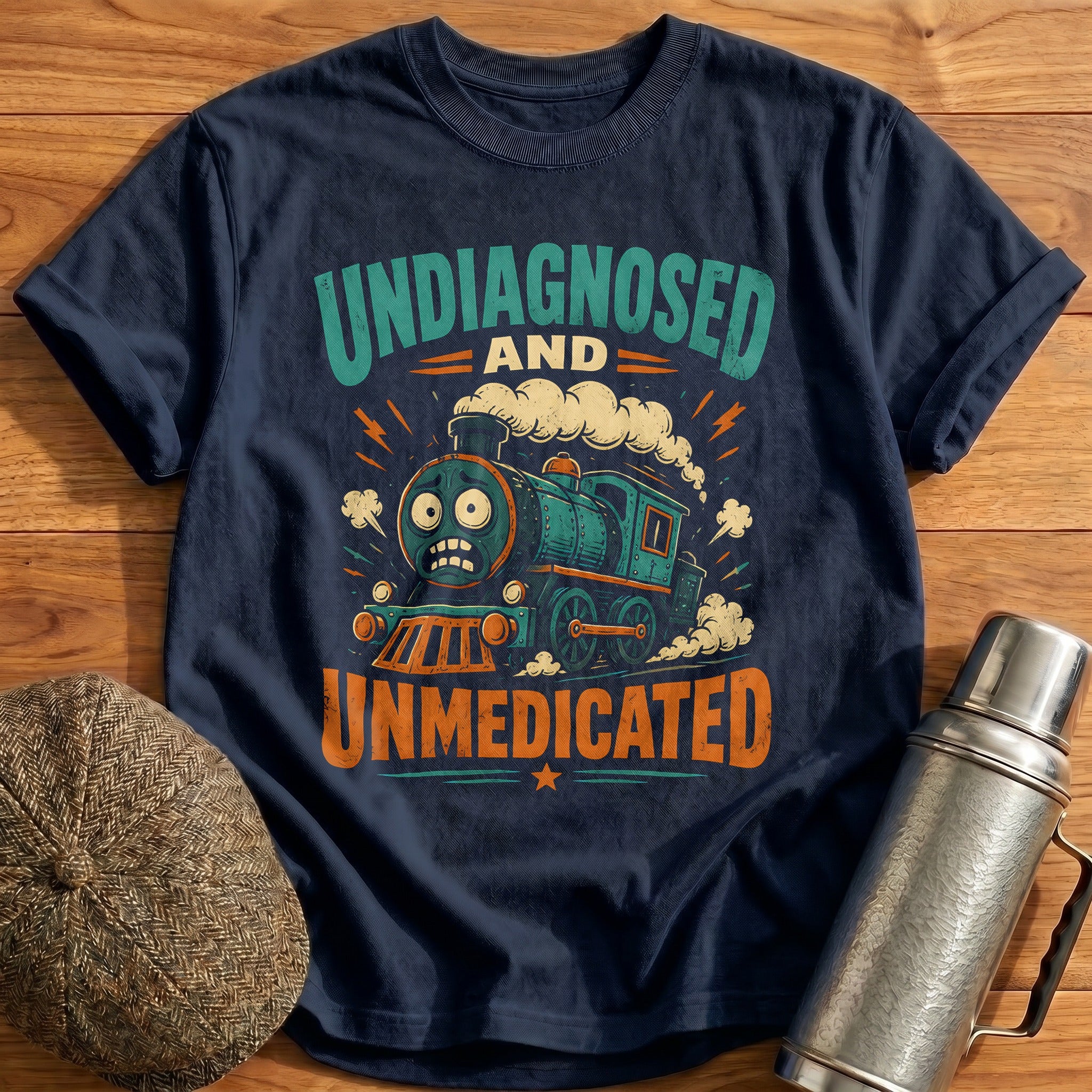 Undiagnosed And Unmedicated Train Spotter Funny - Navy