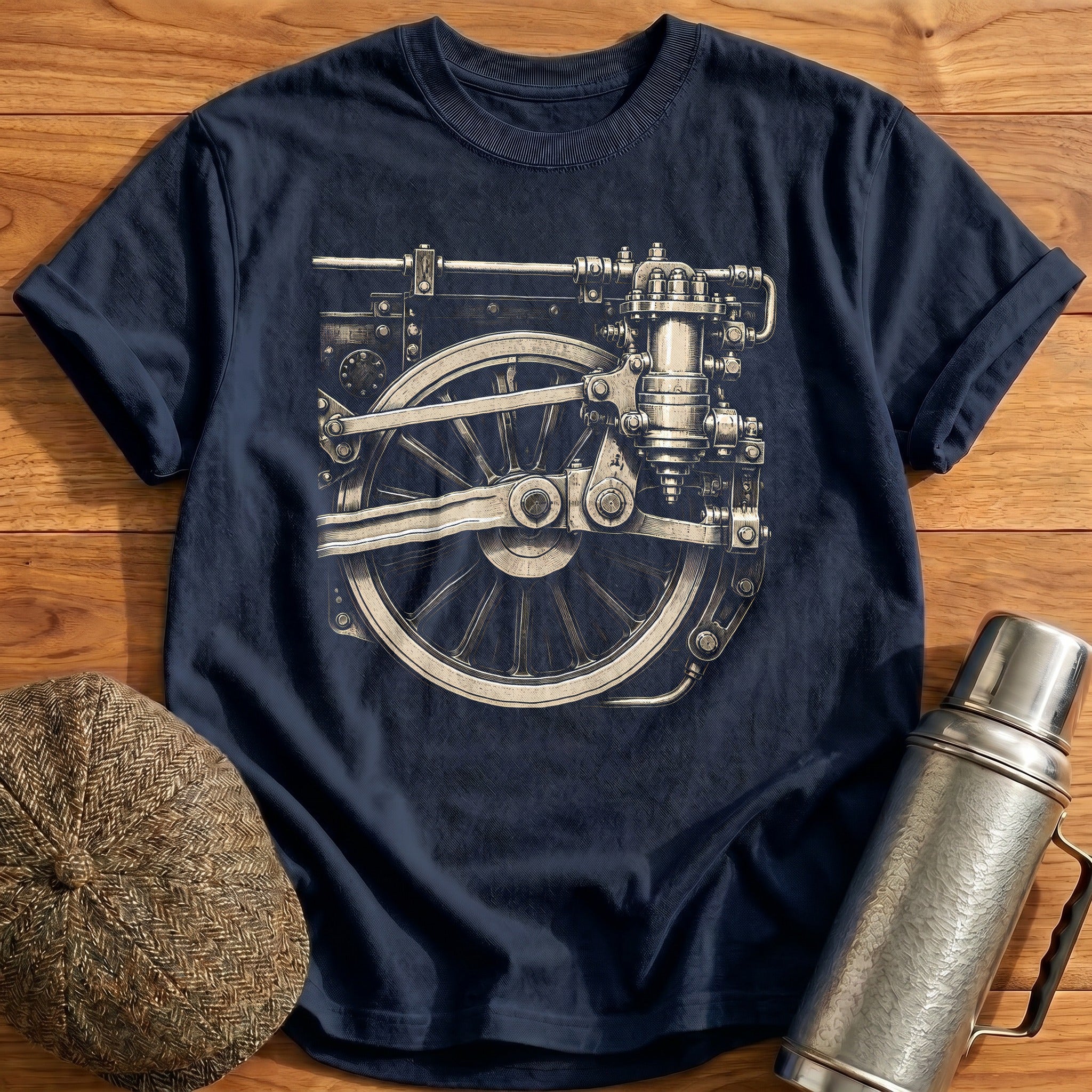 Valve Gear Blueprint T-Shirt - Navy