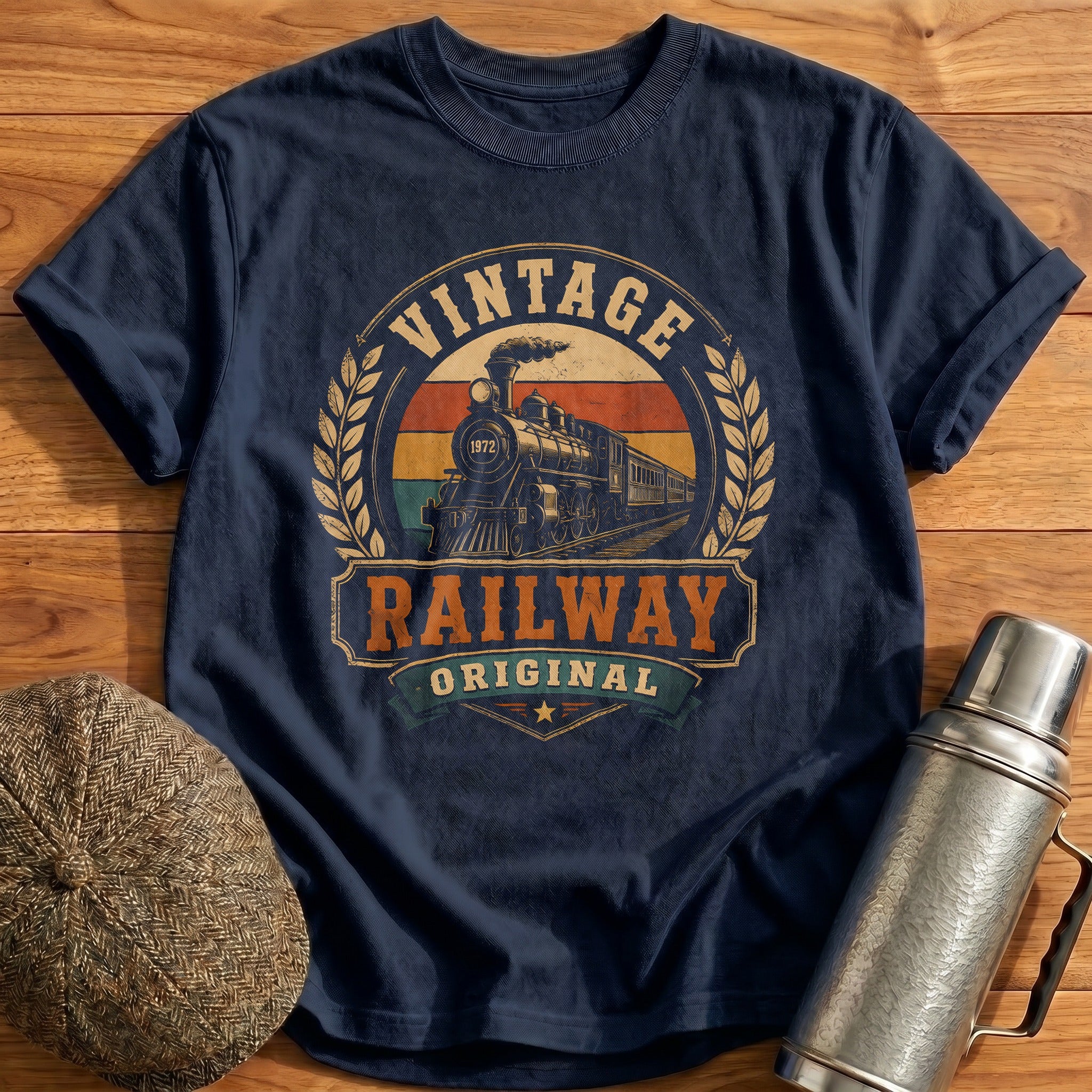 Vintage Railway Train Spotter - Navy