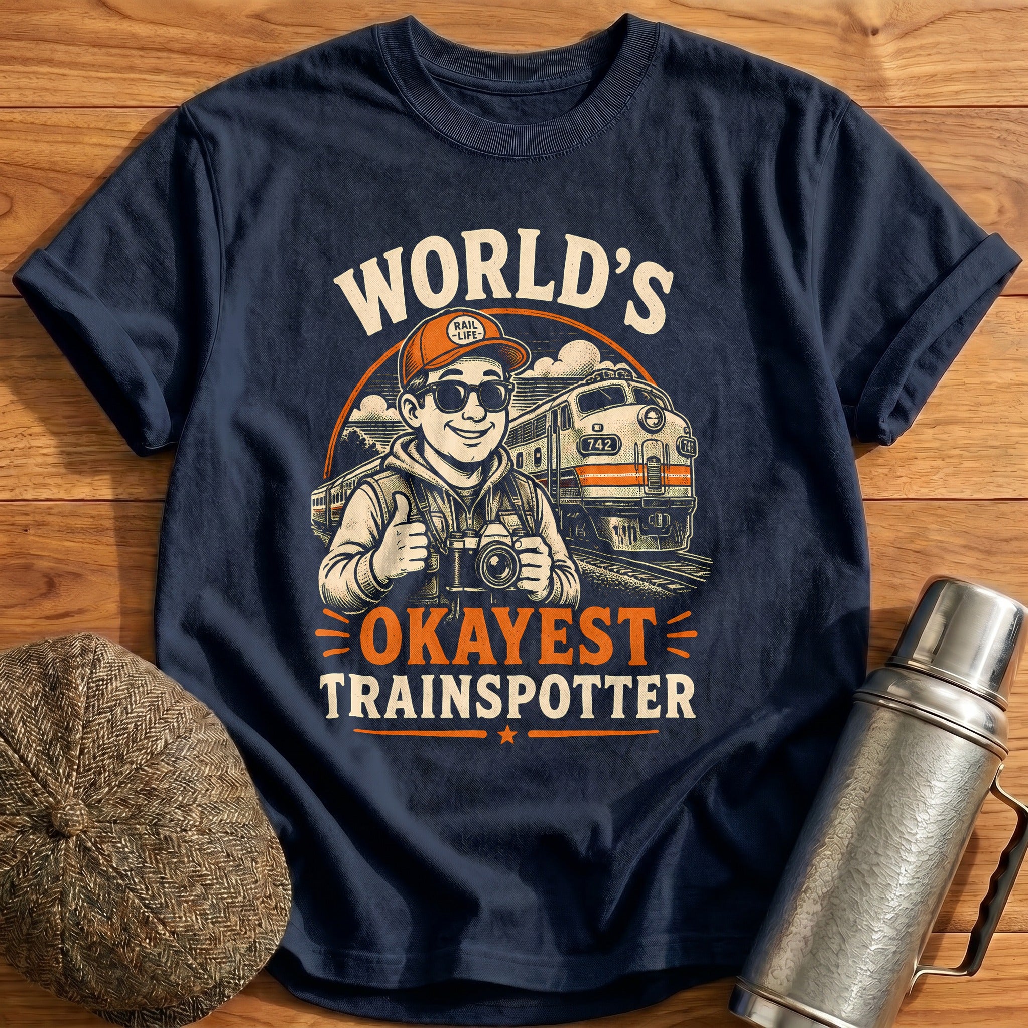 World's Okayest Spotter T-Shirt - Navy