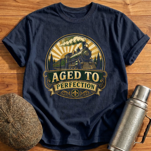 Aged to Perfection Train T-Shirt - Navy