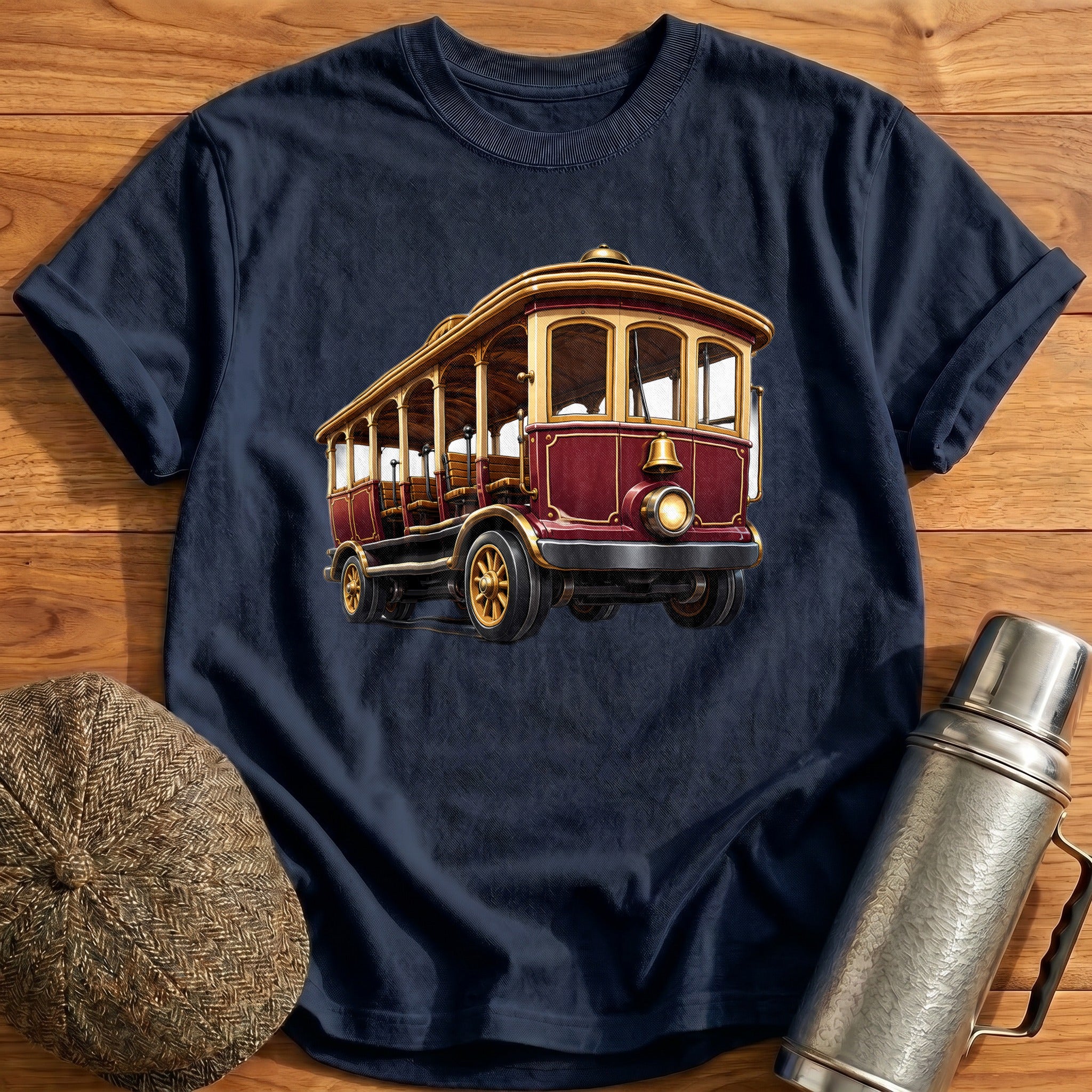 Cablecar Front34 T-Shirt - Navy