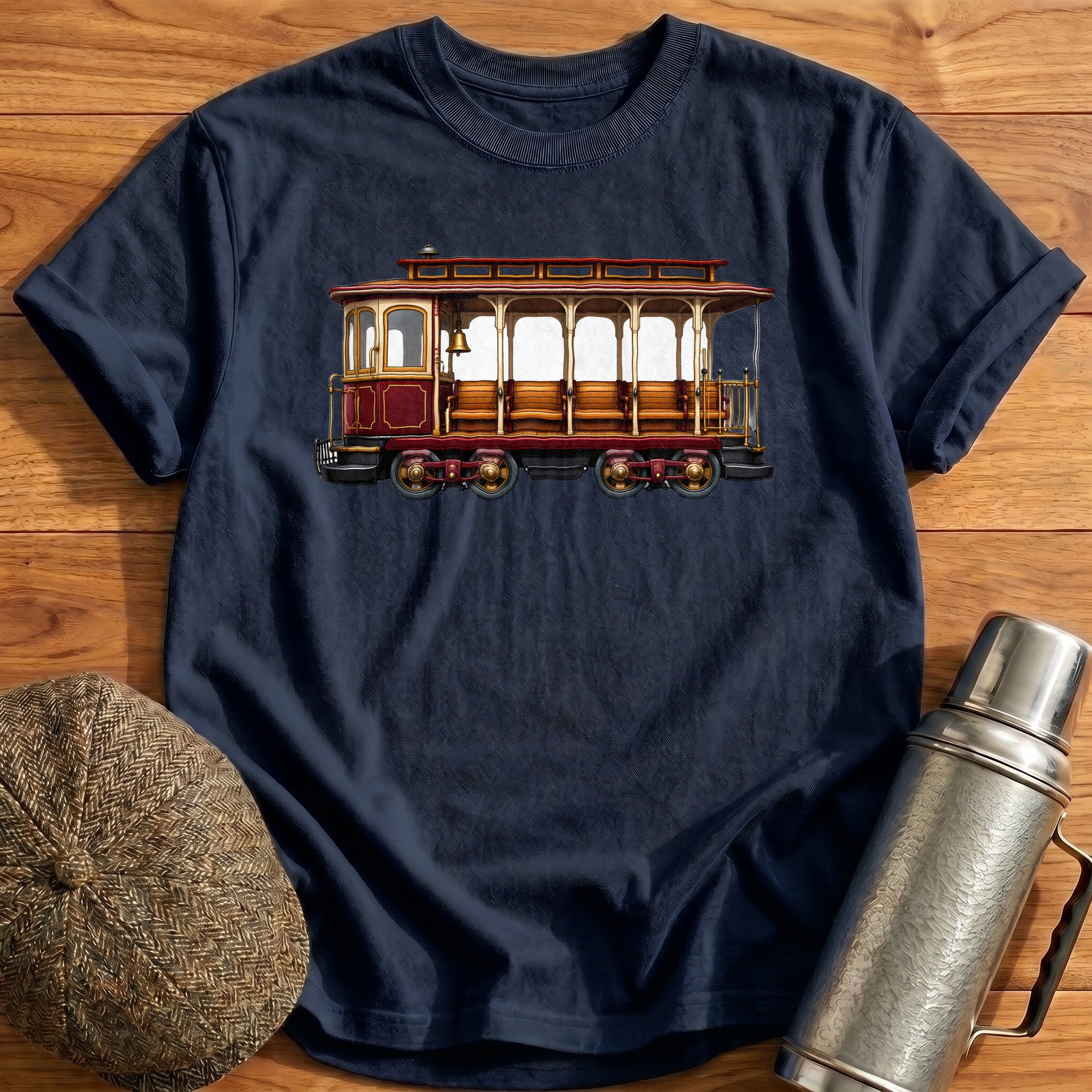 Cablecar Side T-Shirt - Navy