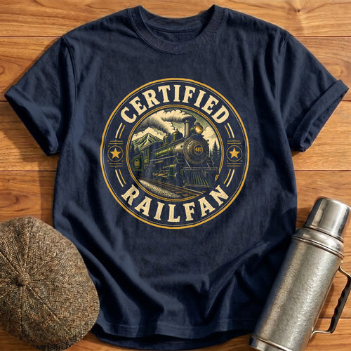 Certified Railfan T-Shirt - Navy