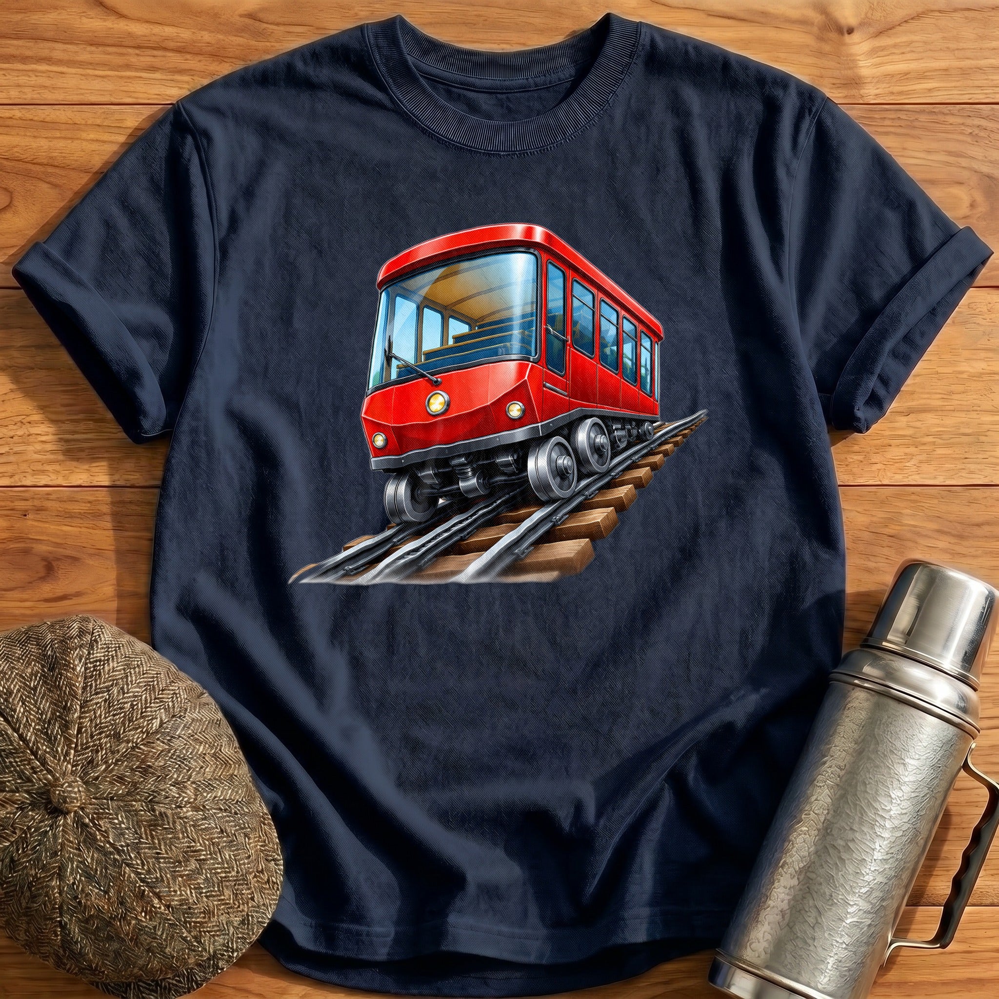 Funicular Front34 T-Shirt - Navy