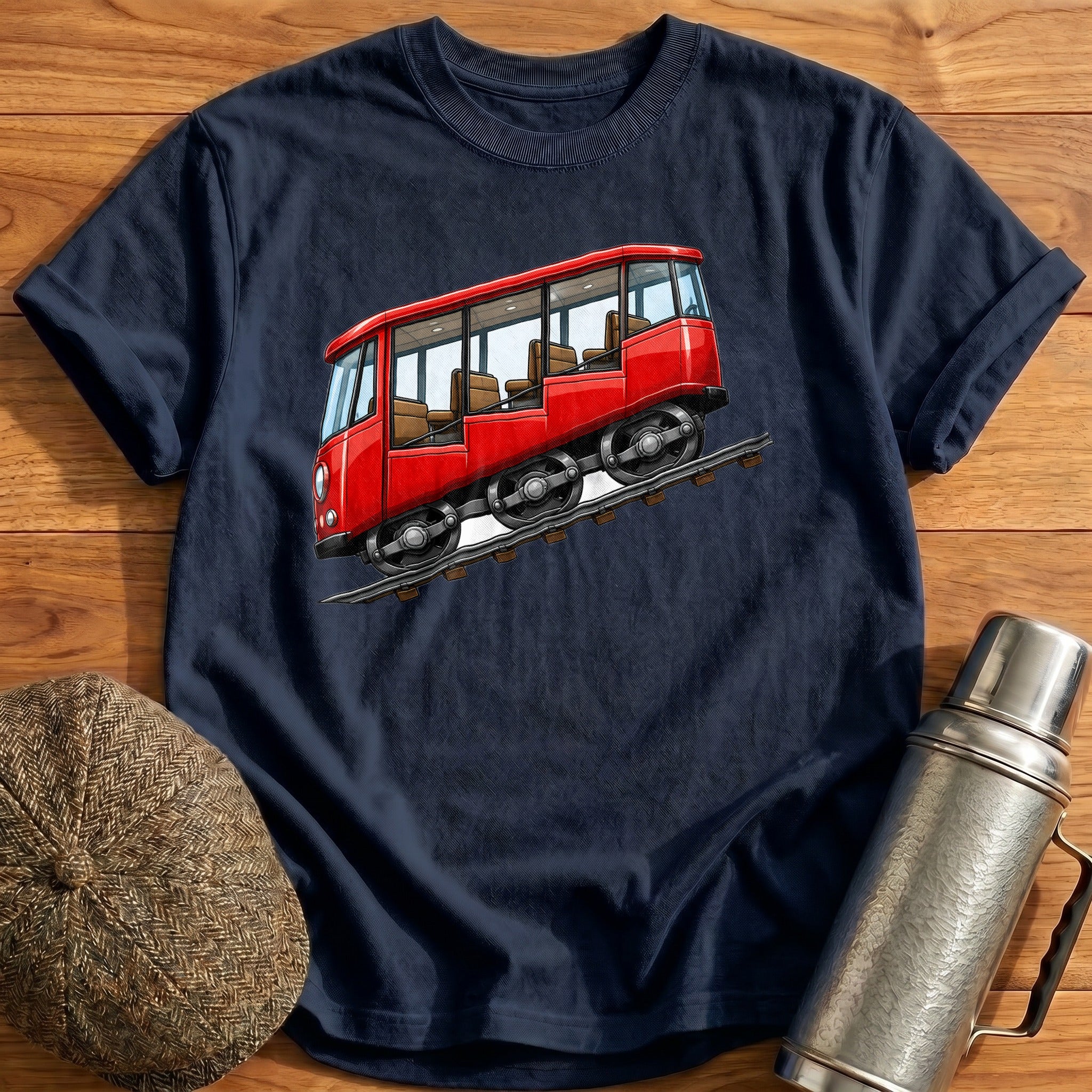 Funicular Side T-Shirt - Navy