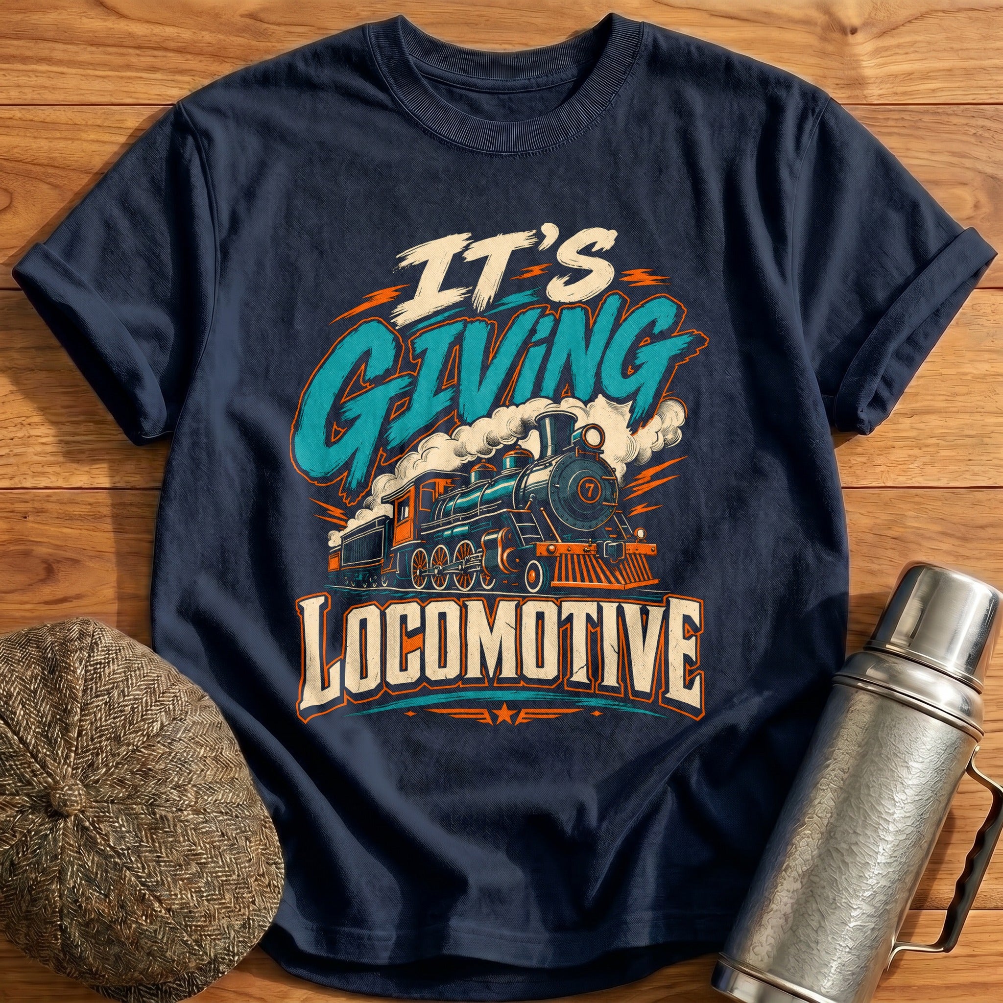 Its Giving Locomotive T-Shirt - Navy