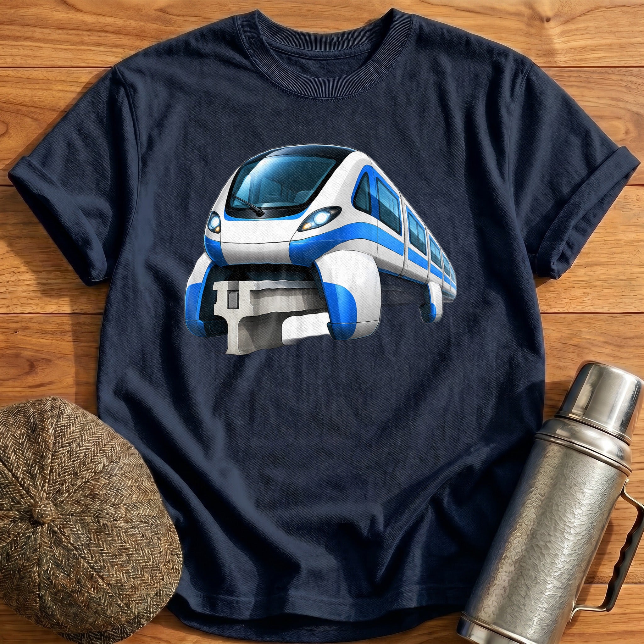 Monorail Front34 T-Shirt - Navy