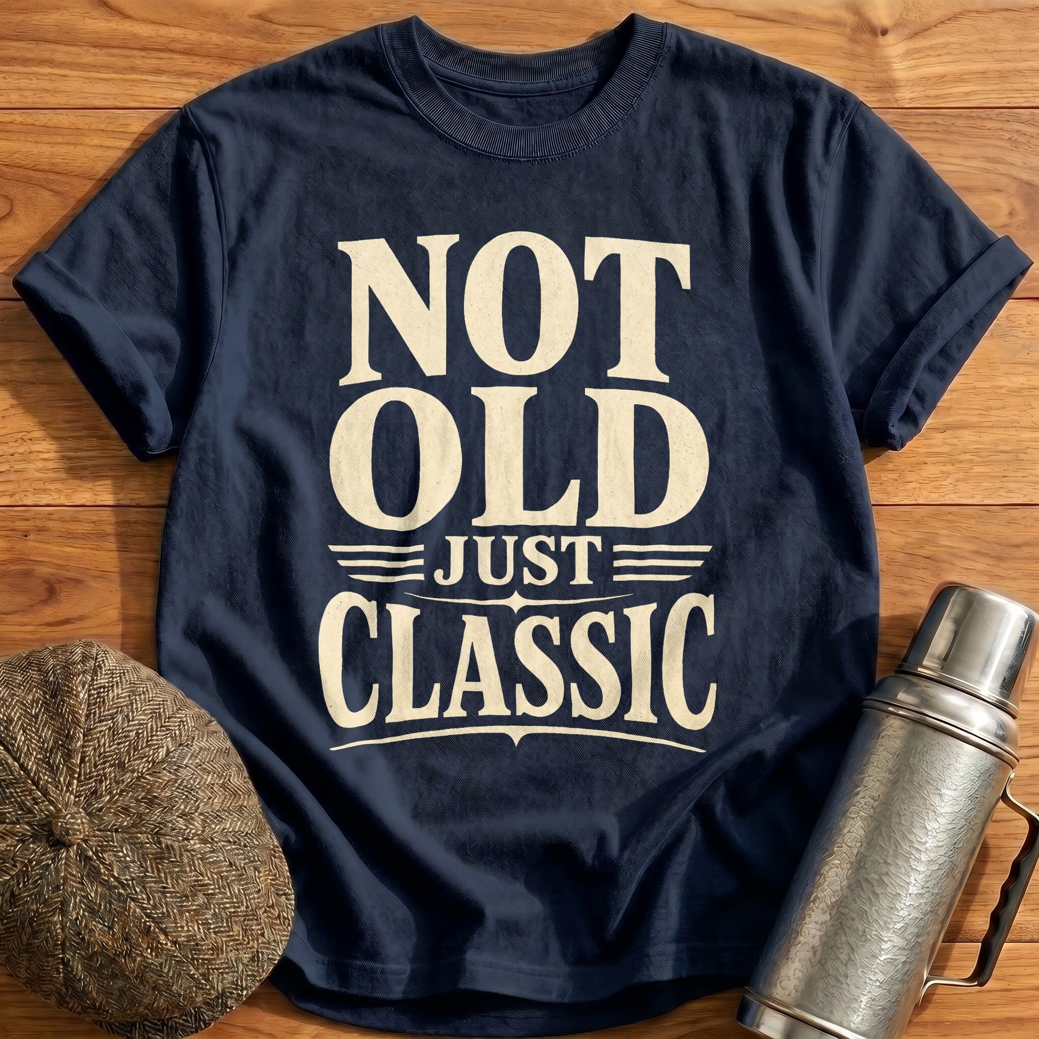Not Old Just Classic Type T-Shirt - Navy