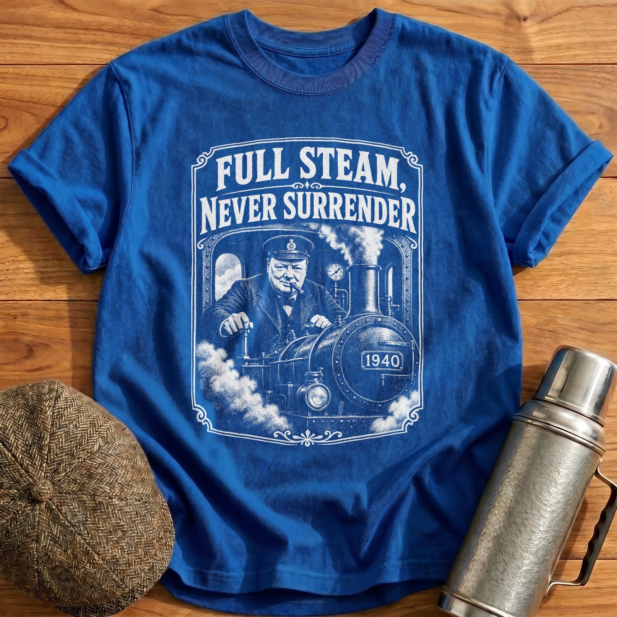 Full Steam, Never Surrender T-Shirt - Royal