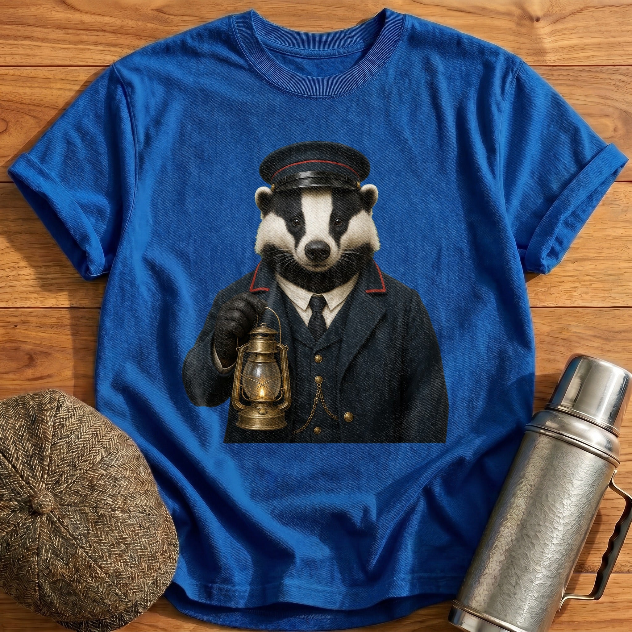 Badger Train Guard With A Lantern T-Shirt - Royal