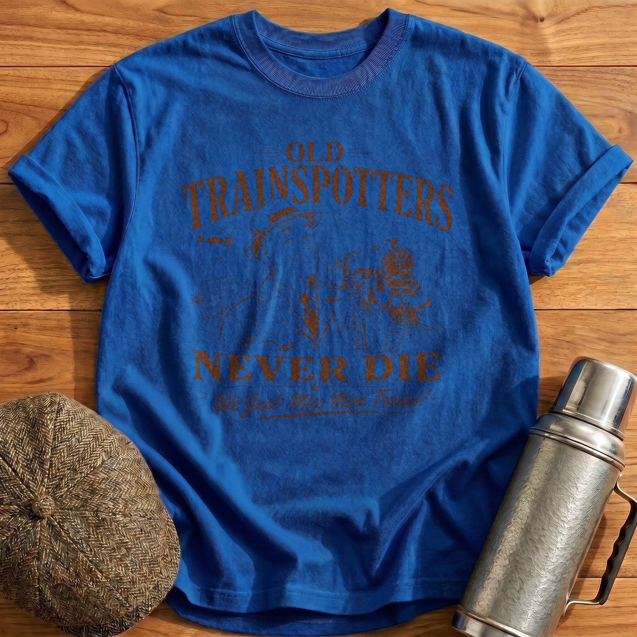 Old Trainspotters Never Die T-Shirt - Royal