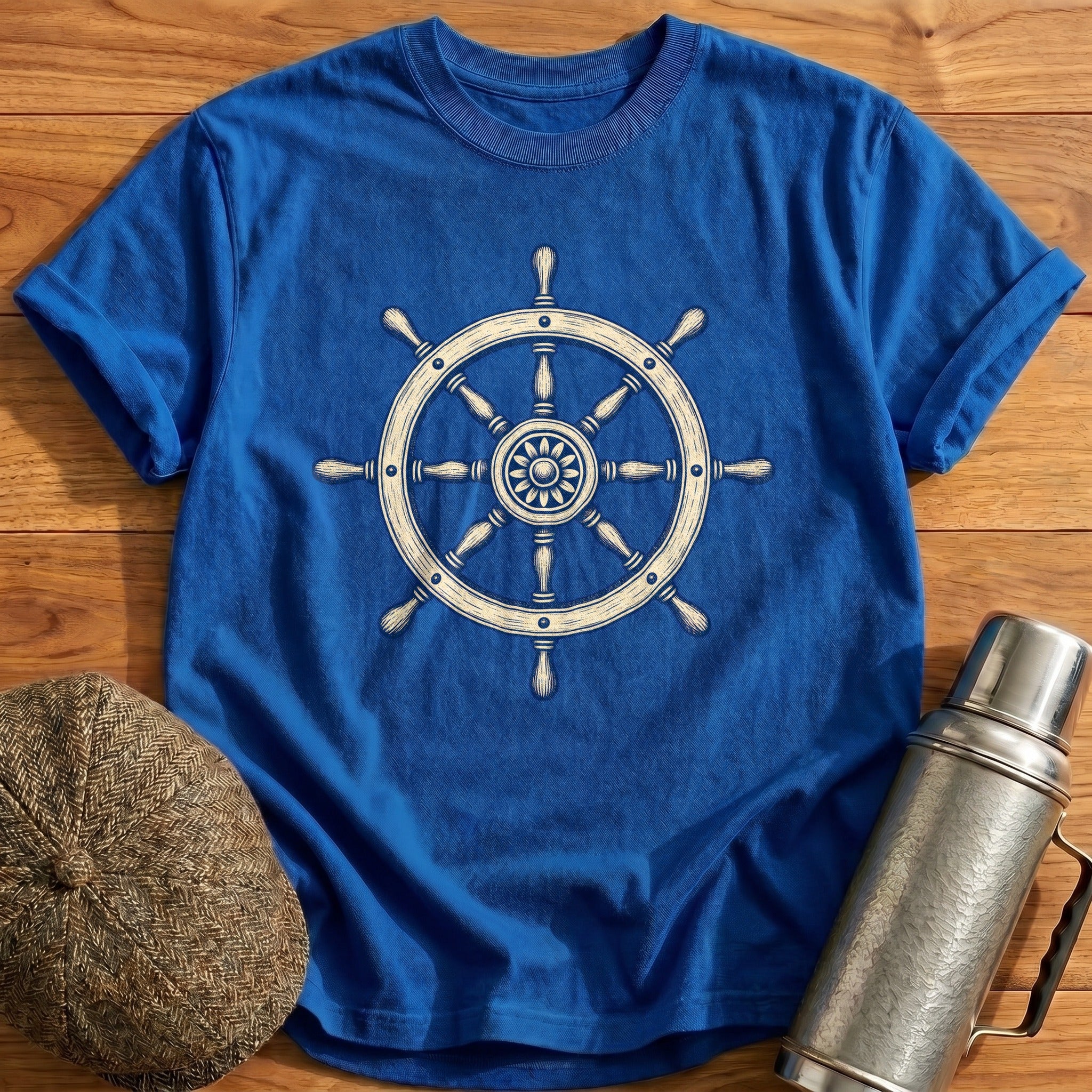 Driving Wheel T-Shirt - Royal