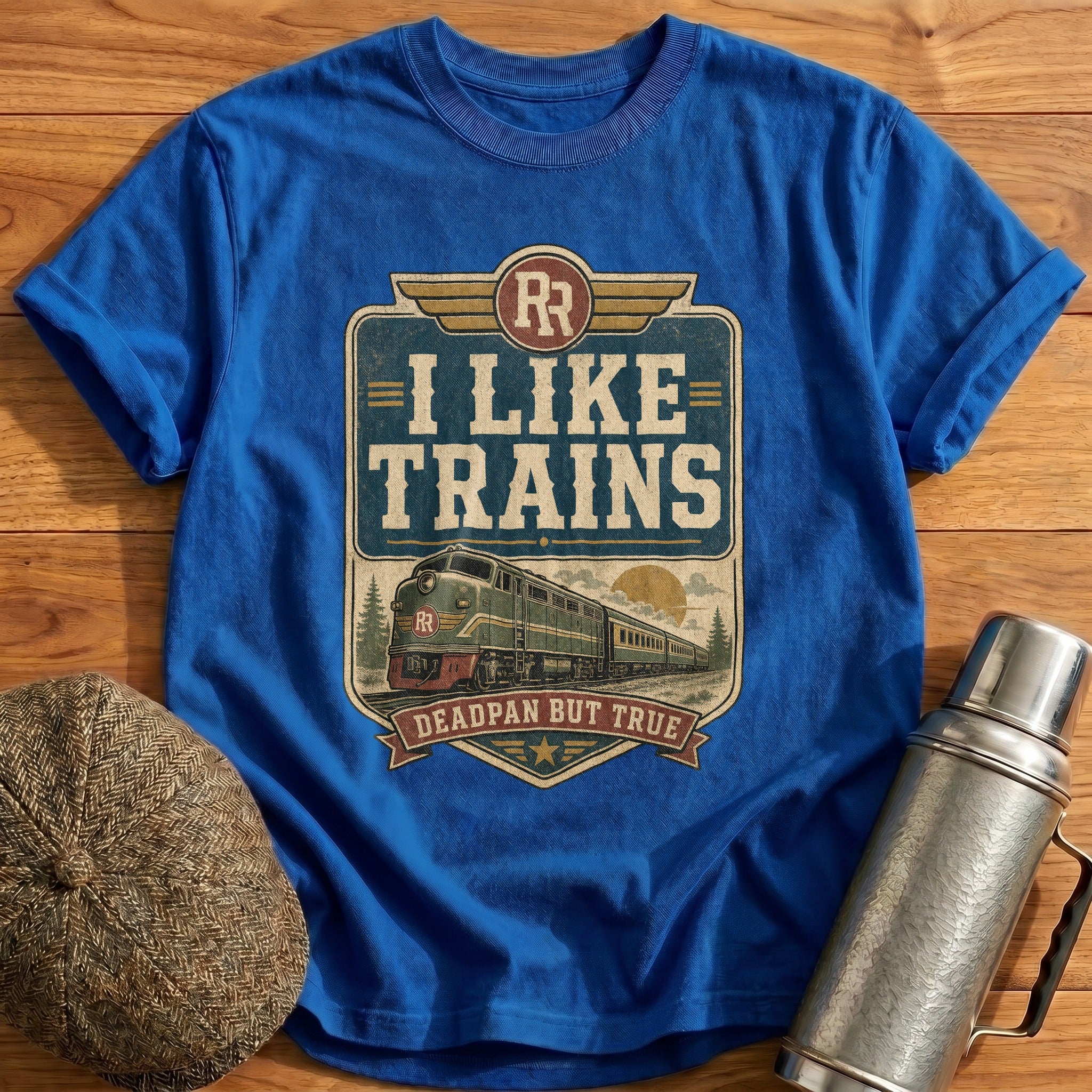 I Like Trains T-Shirt - Royal