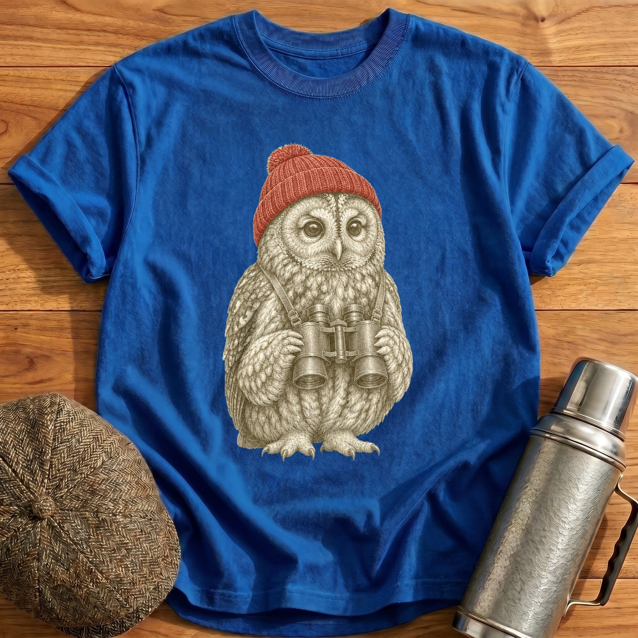 Tawny Owl Trainspotter T-Shirt - Royal
