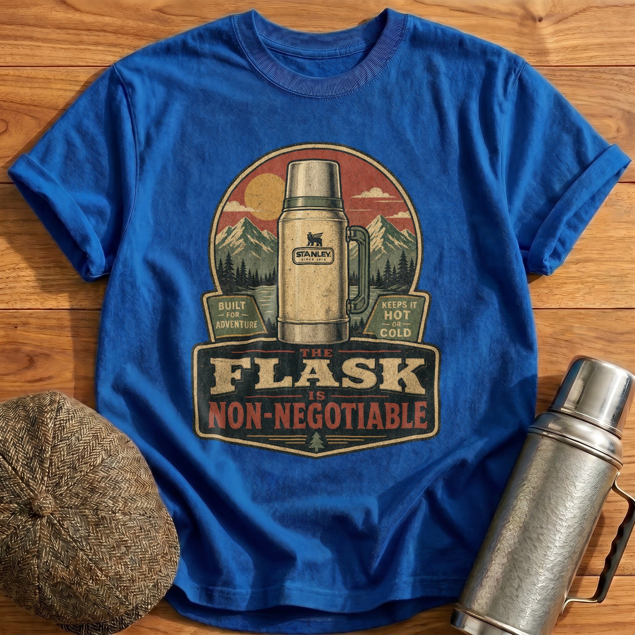 The Flask is Non-negotiable T-Shirt - Royal