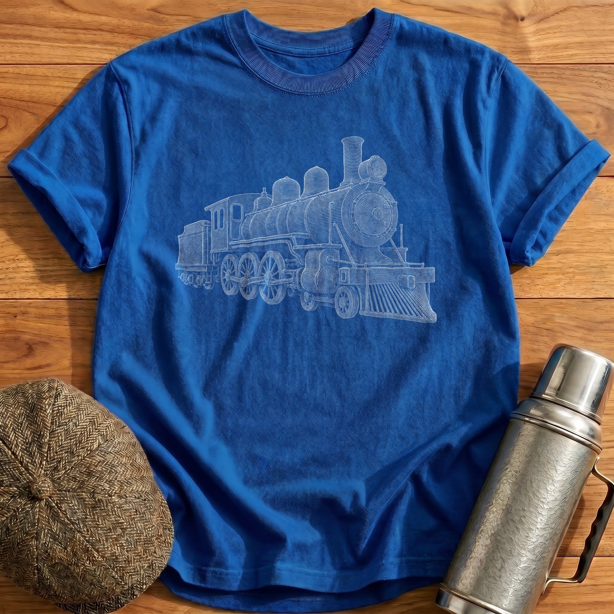 Steam Loco Three-Quarter T-Shirt - Royal