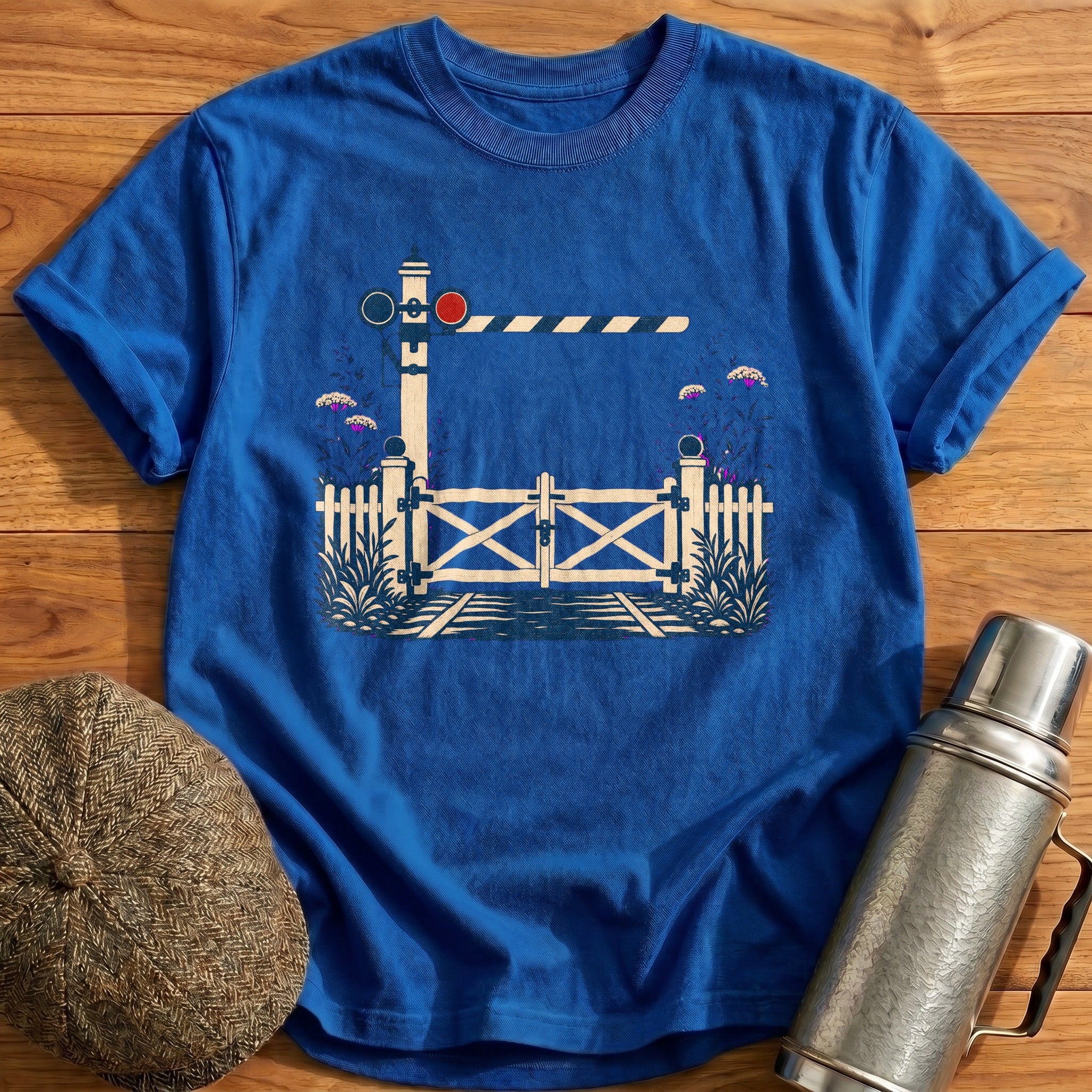 Level-Crossing Gate T-Shirt - Royal