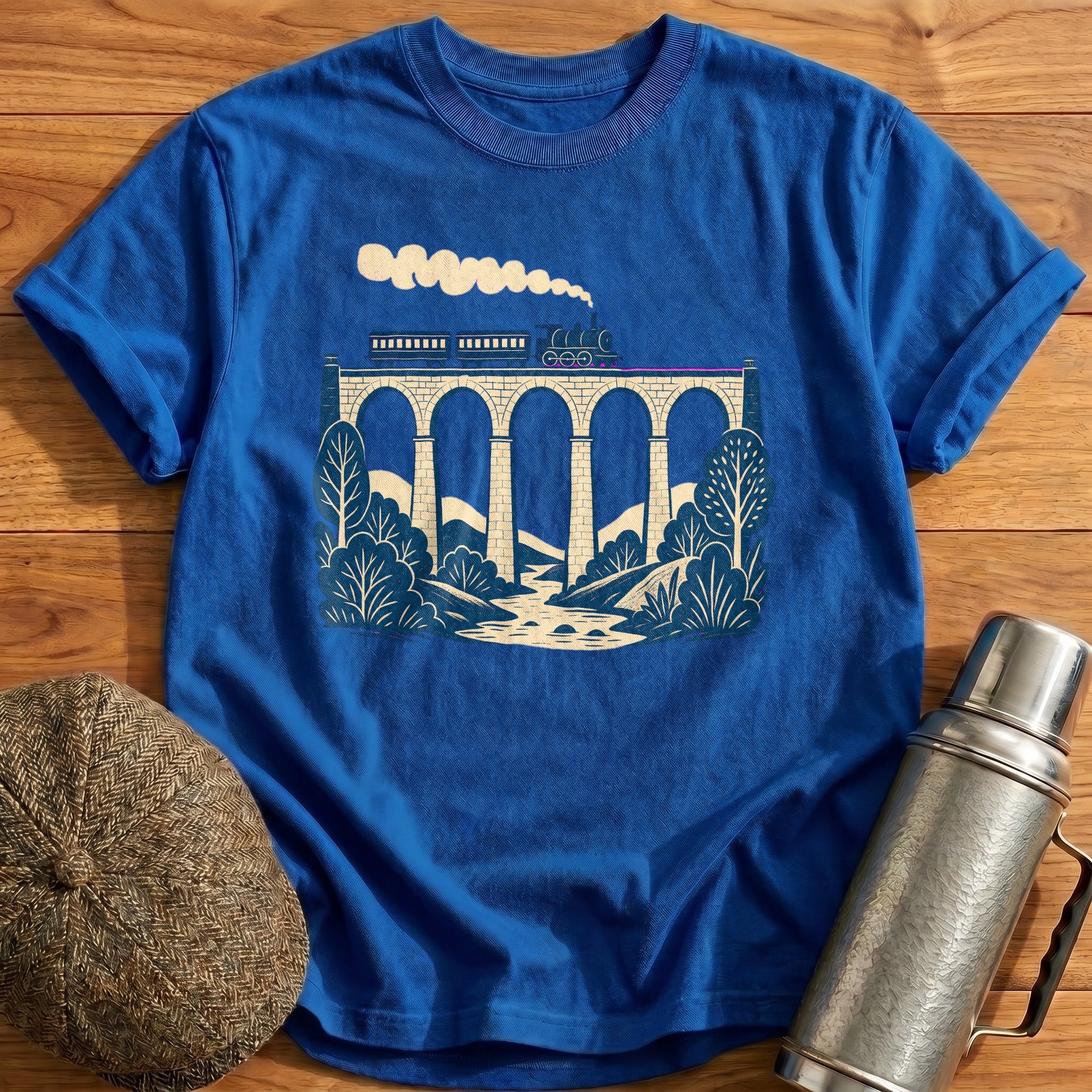 Railway Viaduct T-Shirt - Royal