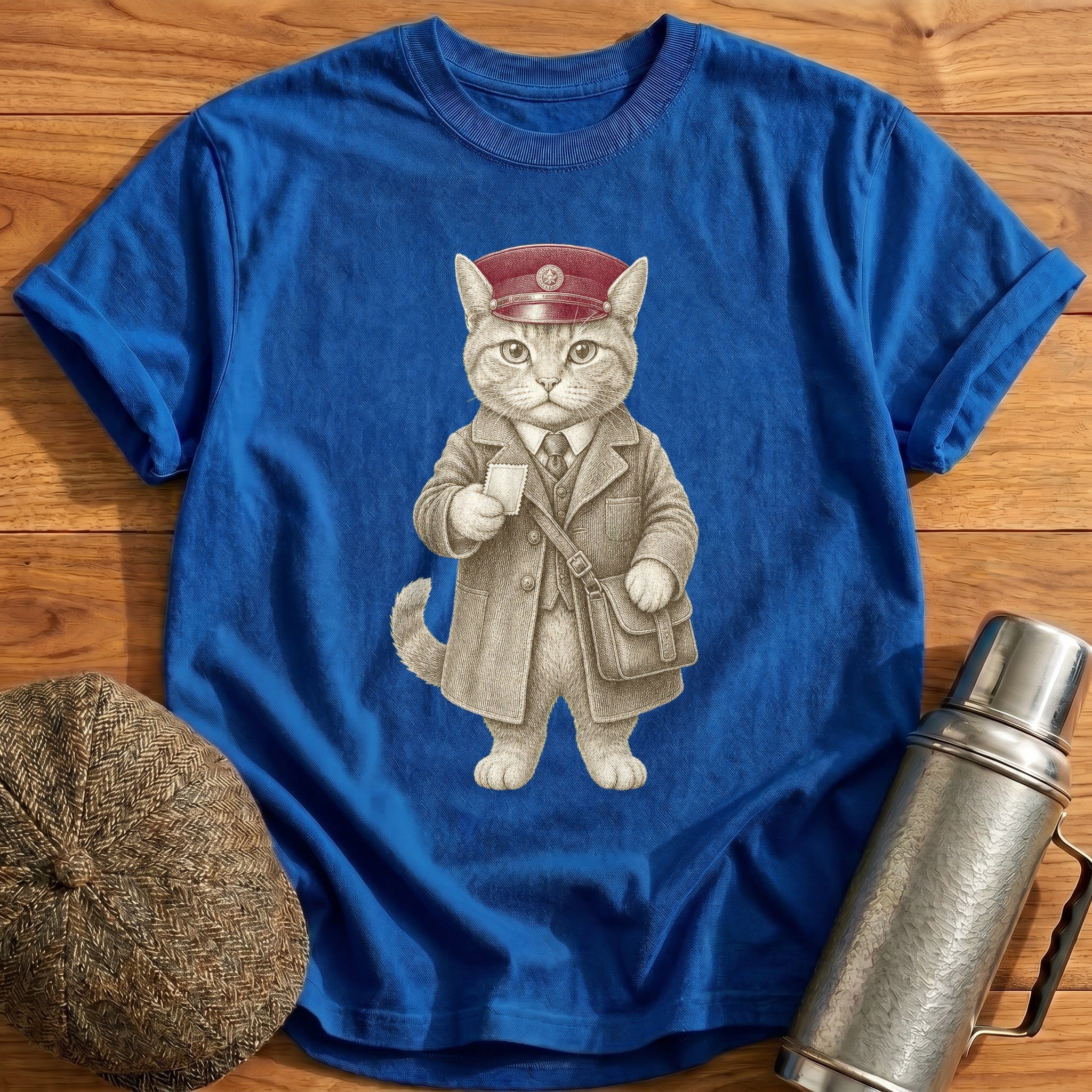 Cat Ticket Inspector T-Shirt - Royal
