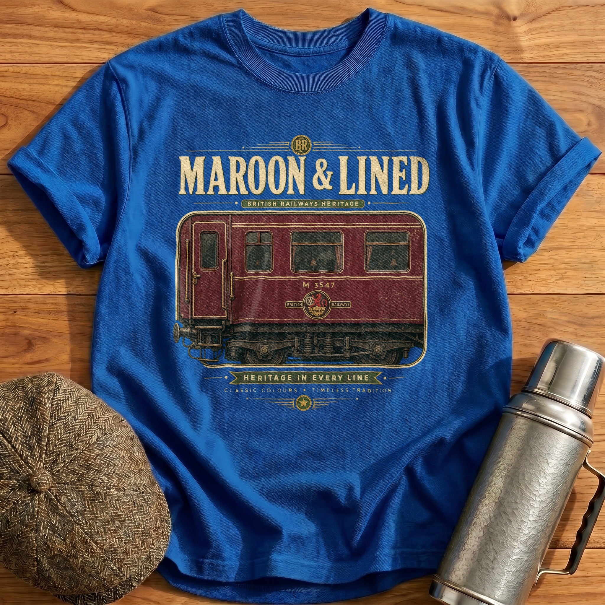 Maroon & Lined T-Shirt - Royal