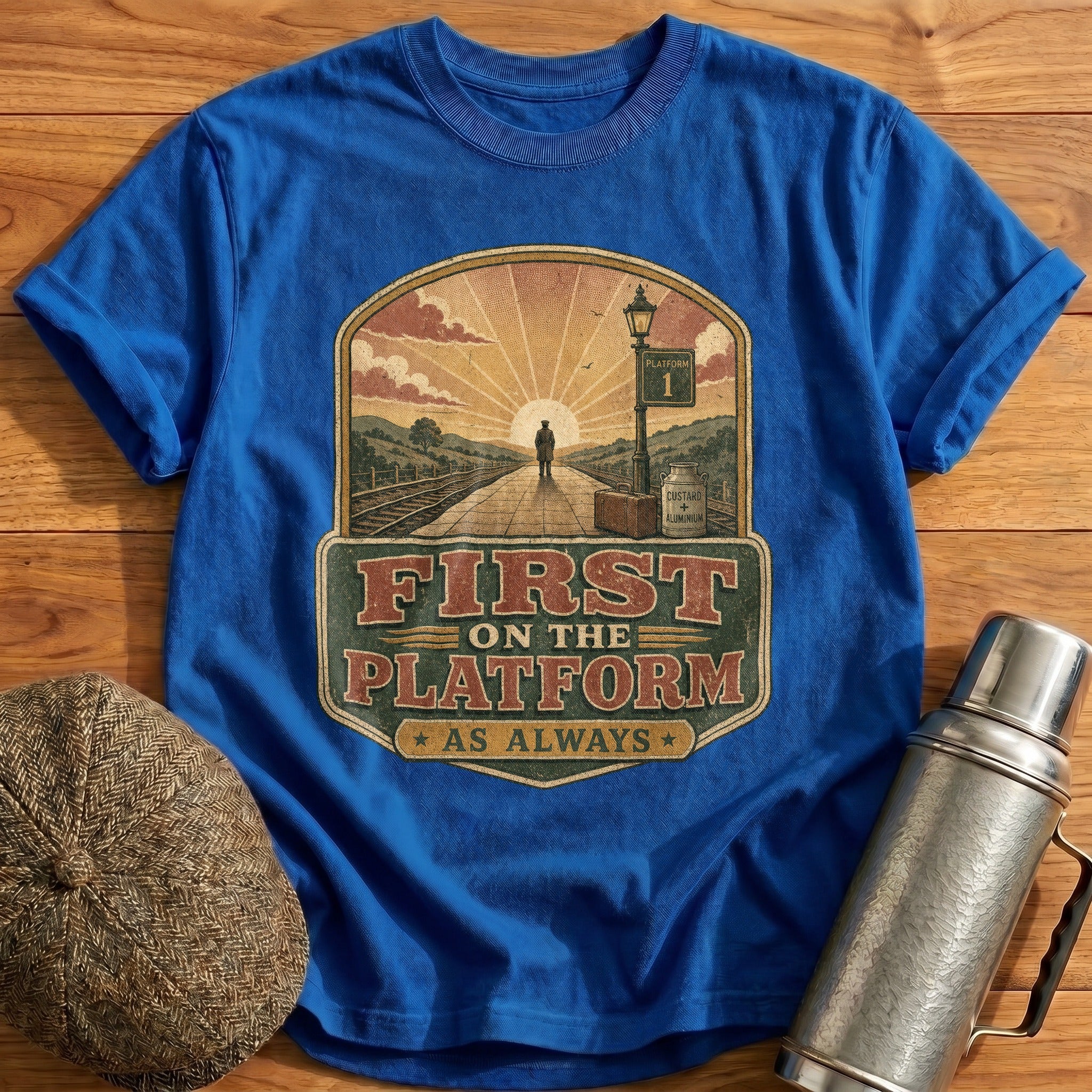 First on the Platform T-Shirt - Royal