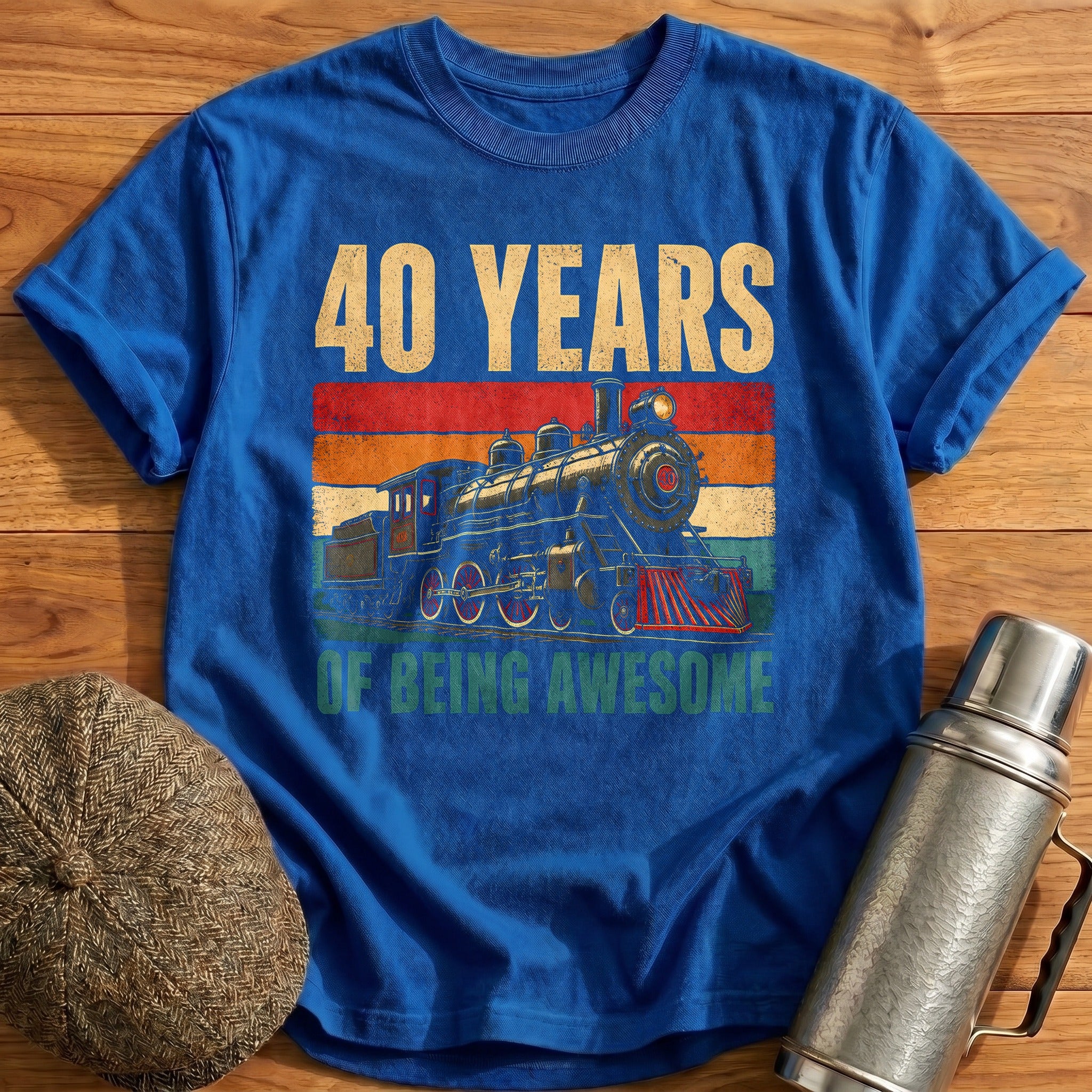40 Being Awesome T-Shirt - Royal