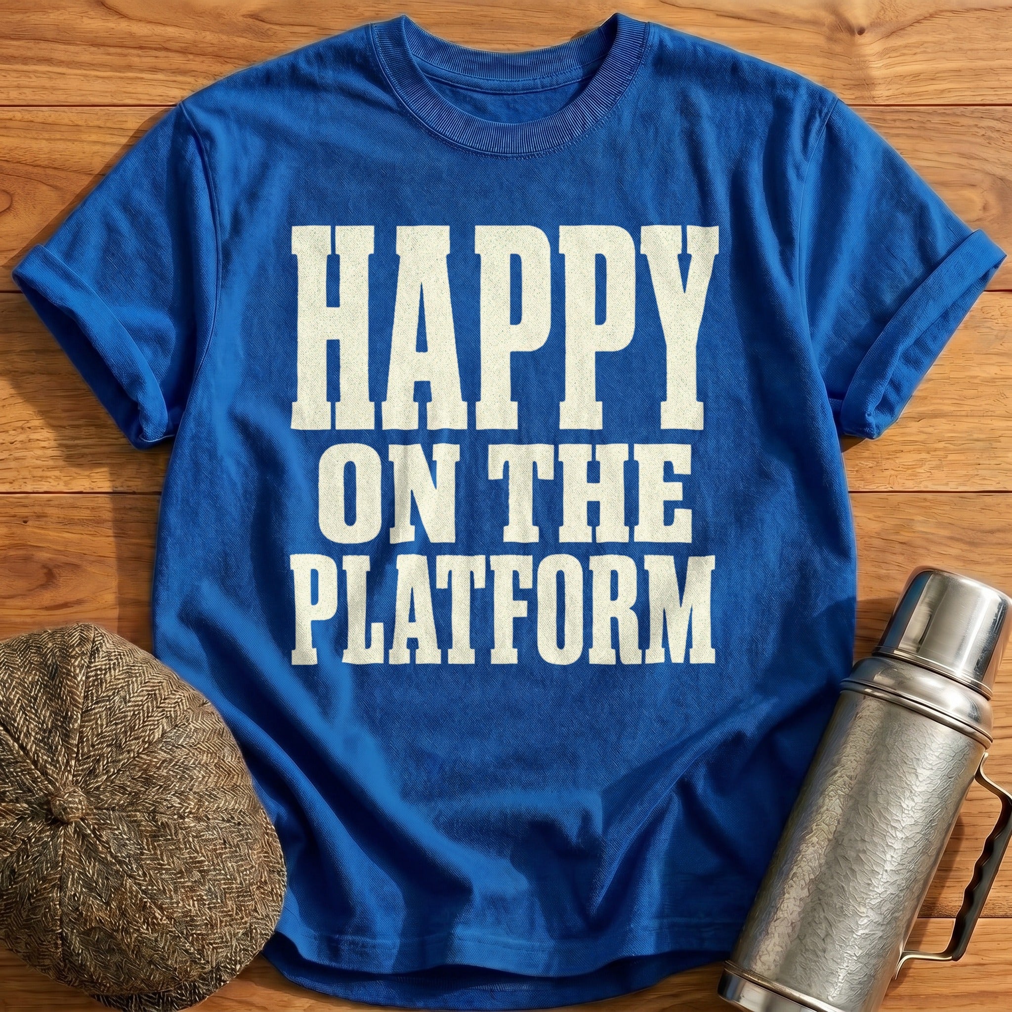 Happy on the Platform T-Shirt - Royal