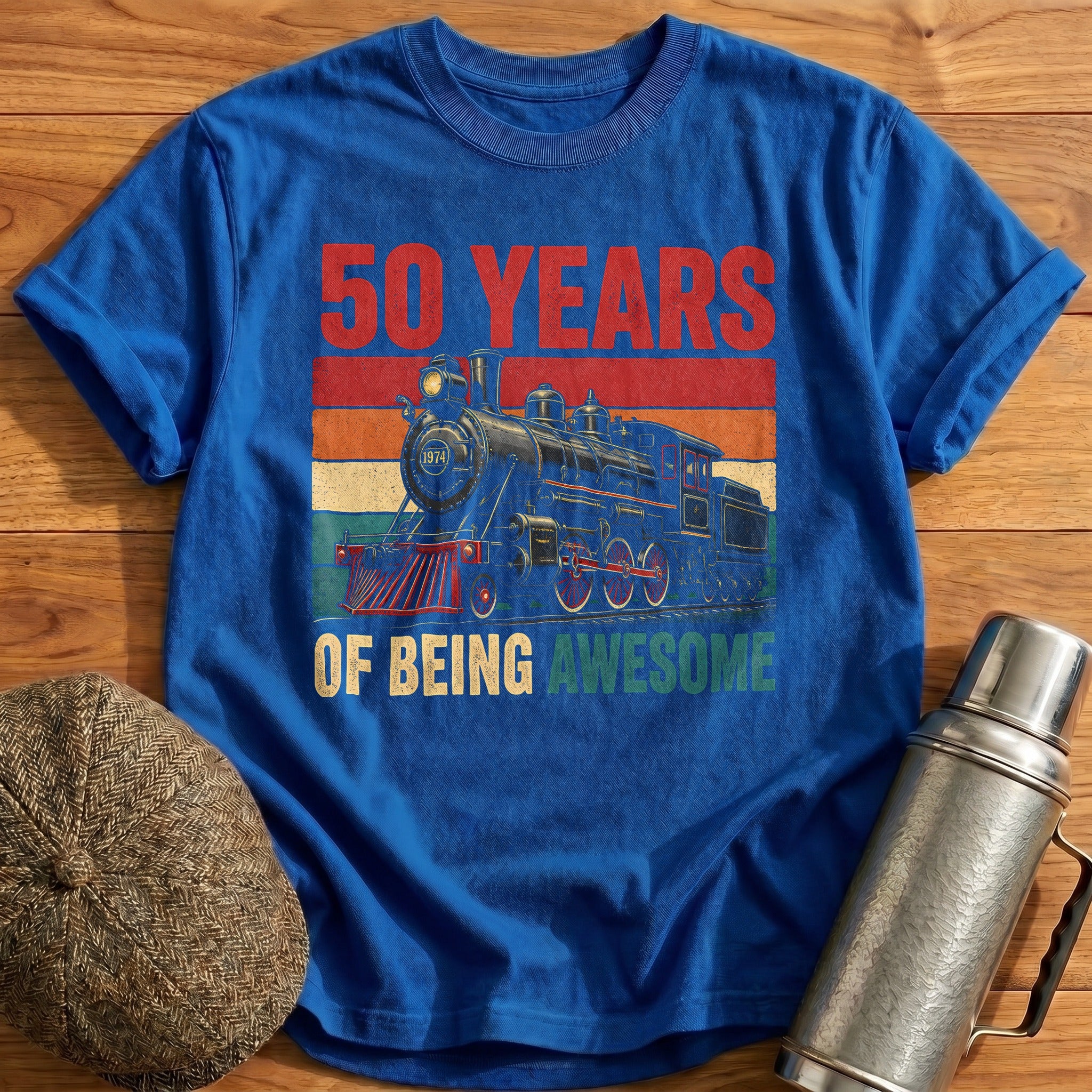 50 Being Awesome T-Shirt - Royal