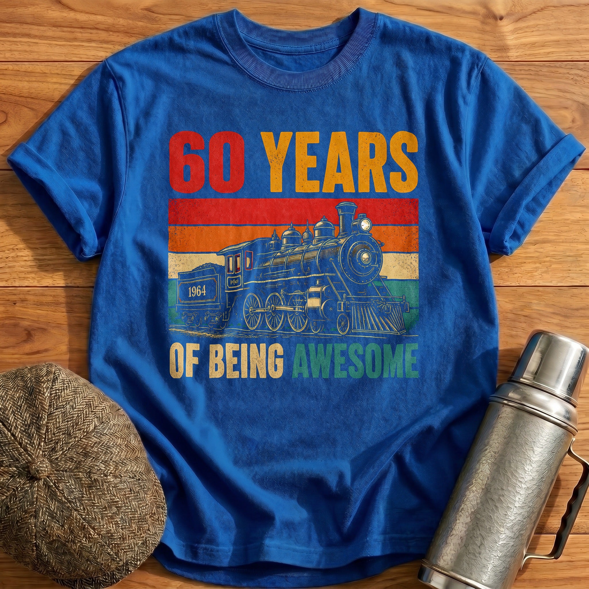 60 Being Awesome T-Shirt - Royal