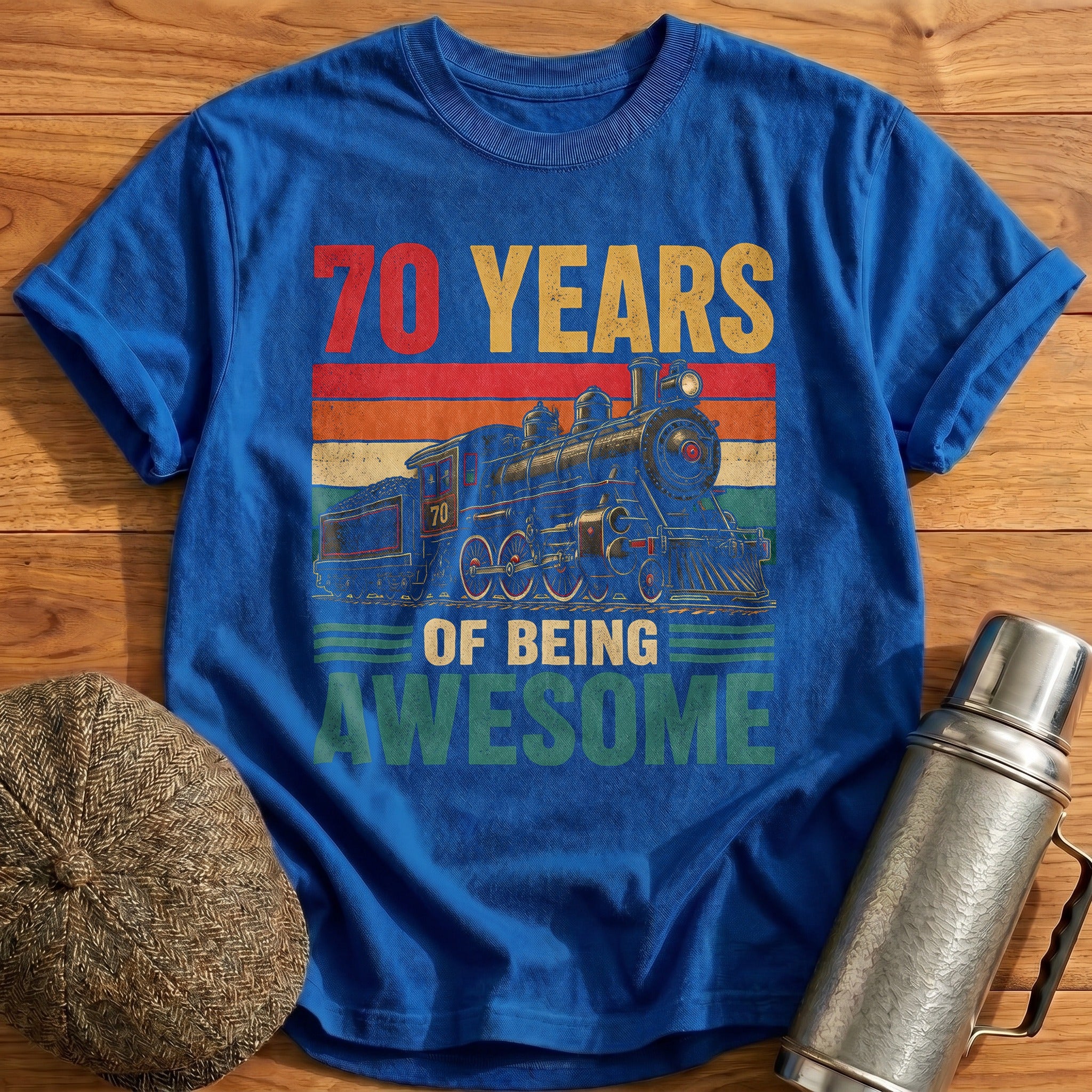 70 Being Awesome T-Shirt - Royal