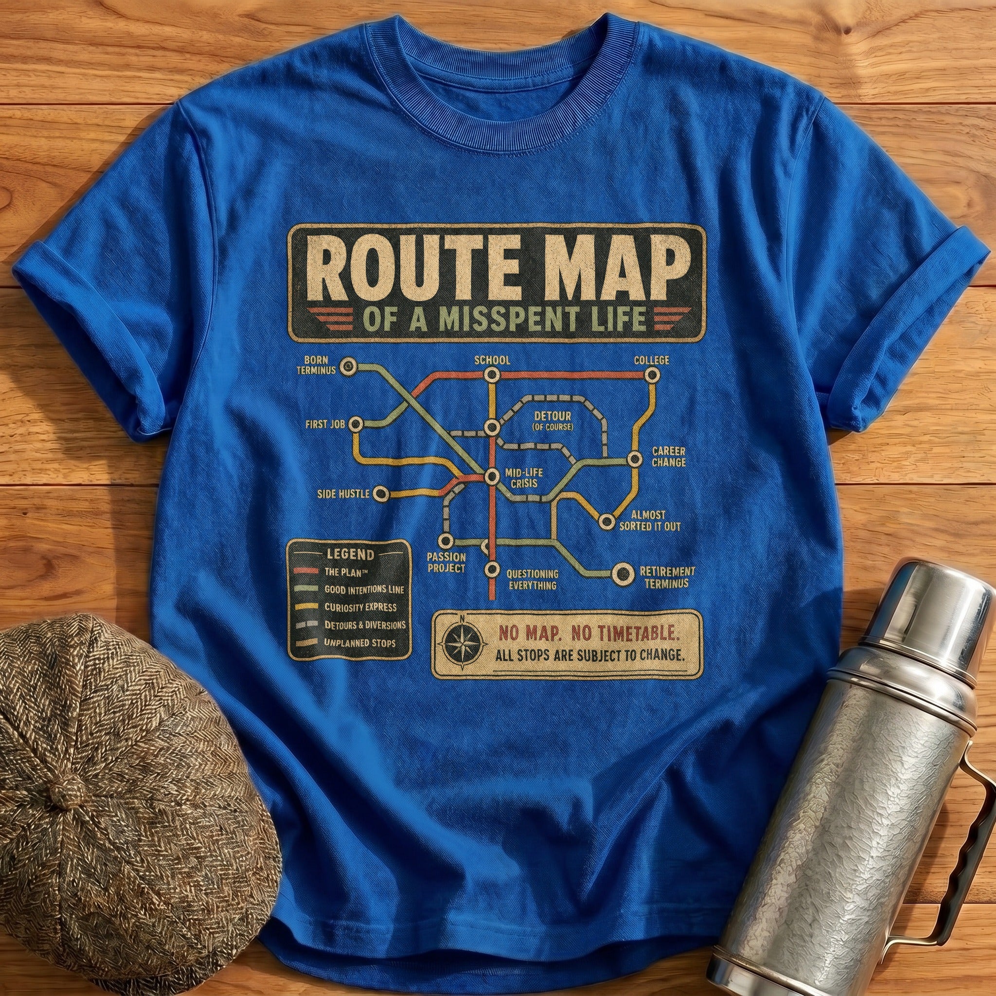 Route Map T-Shirt - Royal