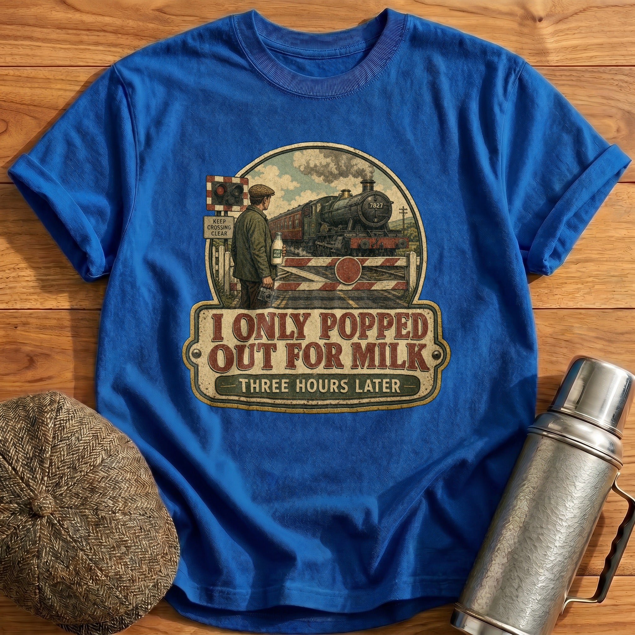 I Only Popped Out for Milk T-Shirt - Royal