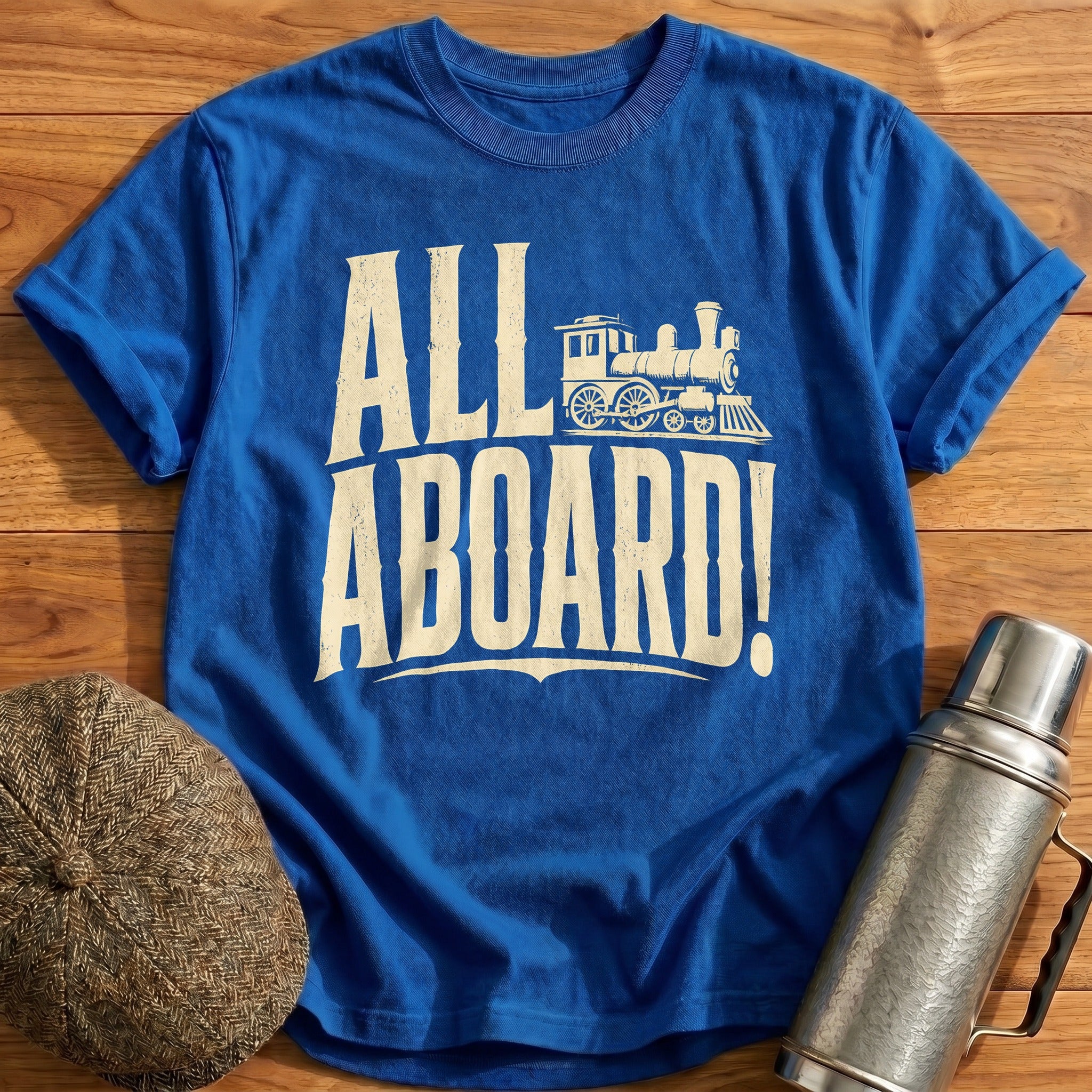 All Aboard Train Enthusiast Vintage - Royal