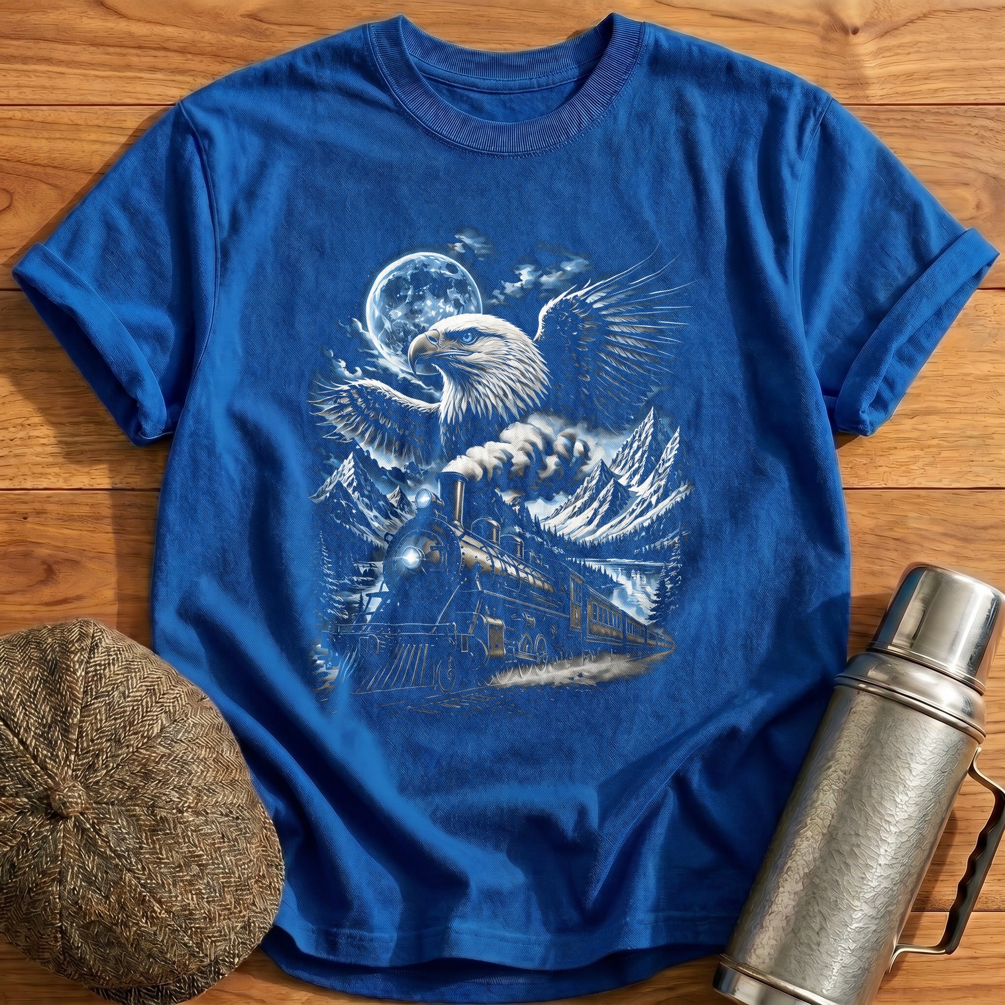 Bald Eagle Train Moonlight Mountains - Royal