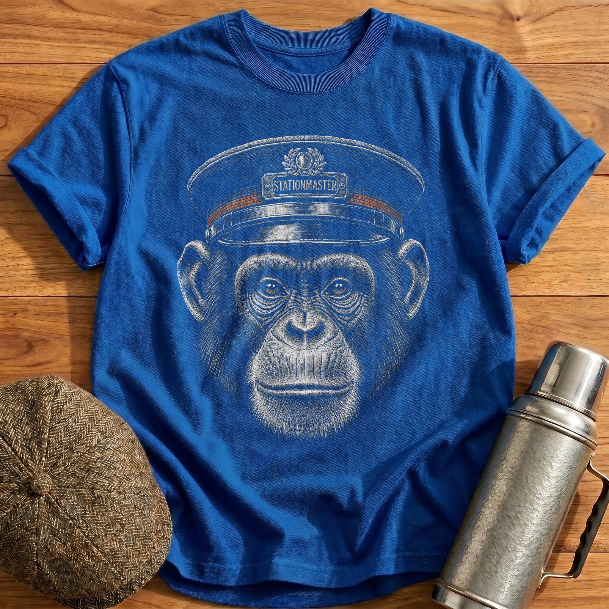 Chimp Stationmaster Muted Orange T-Shirt - Royal