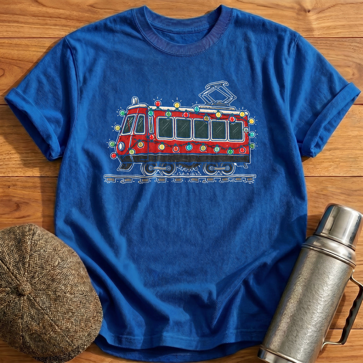 Cog Railway Christmas Lights 58 T-Shirt - Royal
