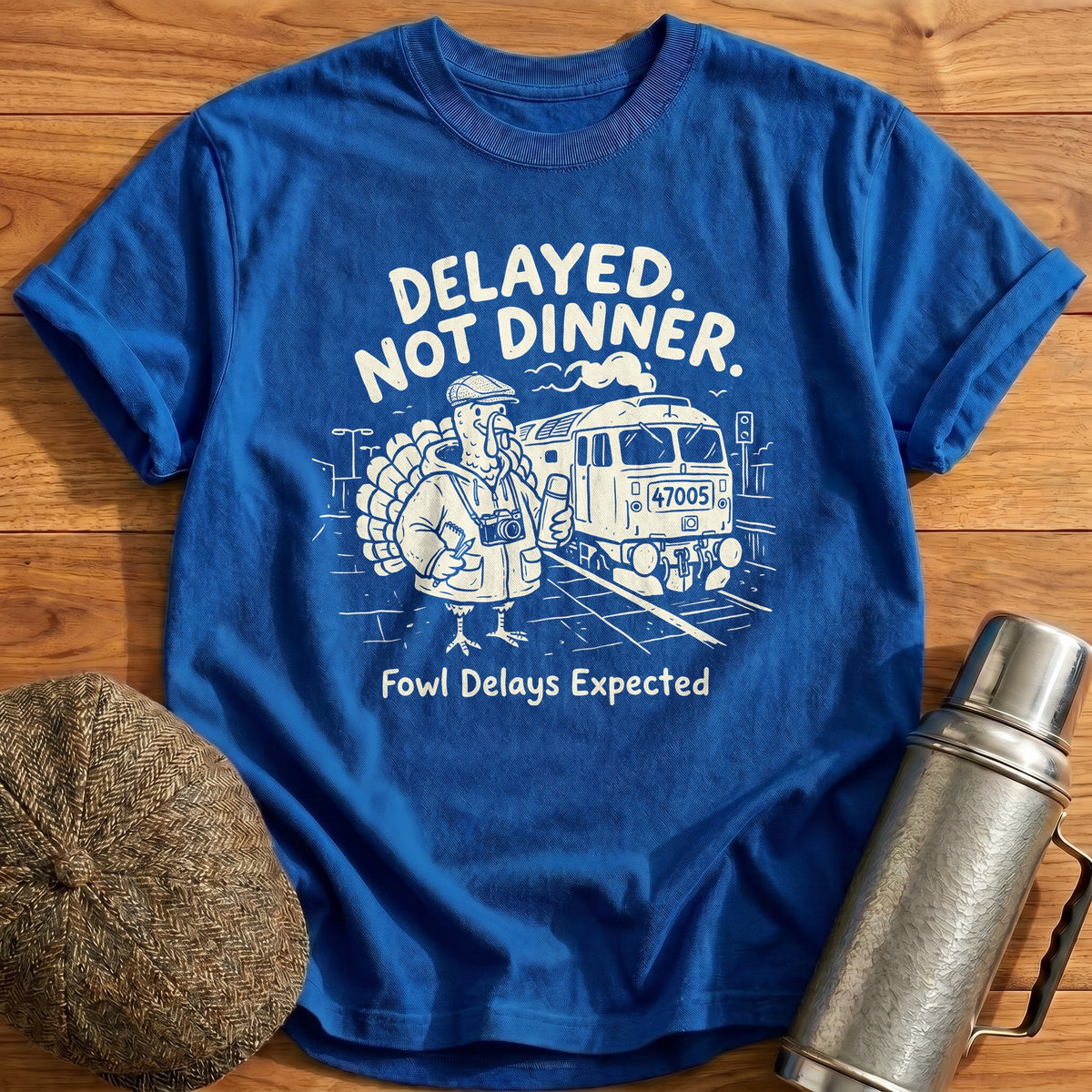 Delayed Not Dinner Fowl Delays Expected 10 T-Shirt - Royal