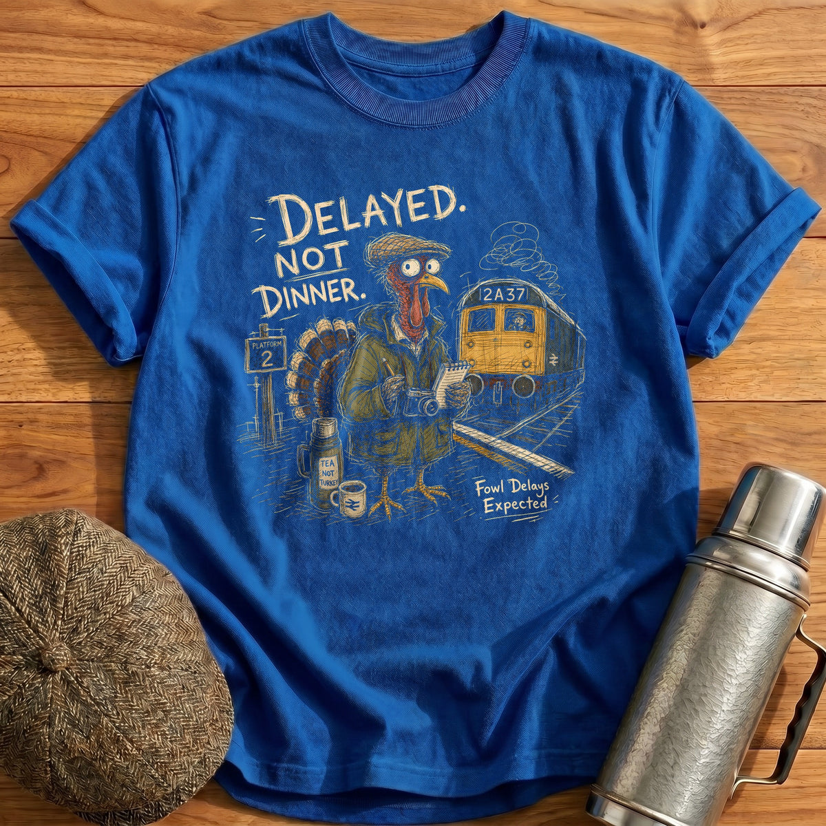 Delayed Not Dinner Fowl Delays Expected 3 T-Shirt - Royal