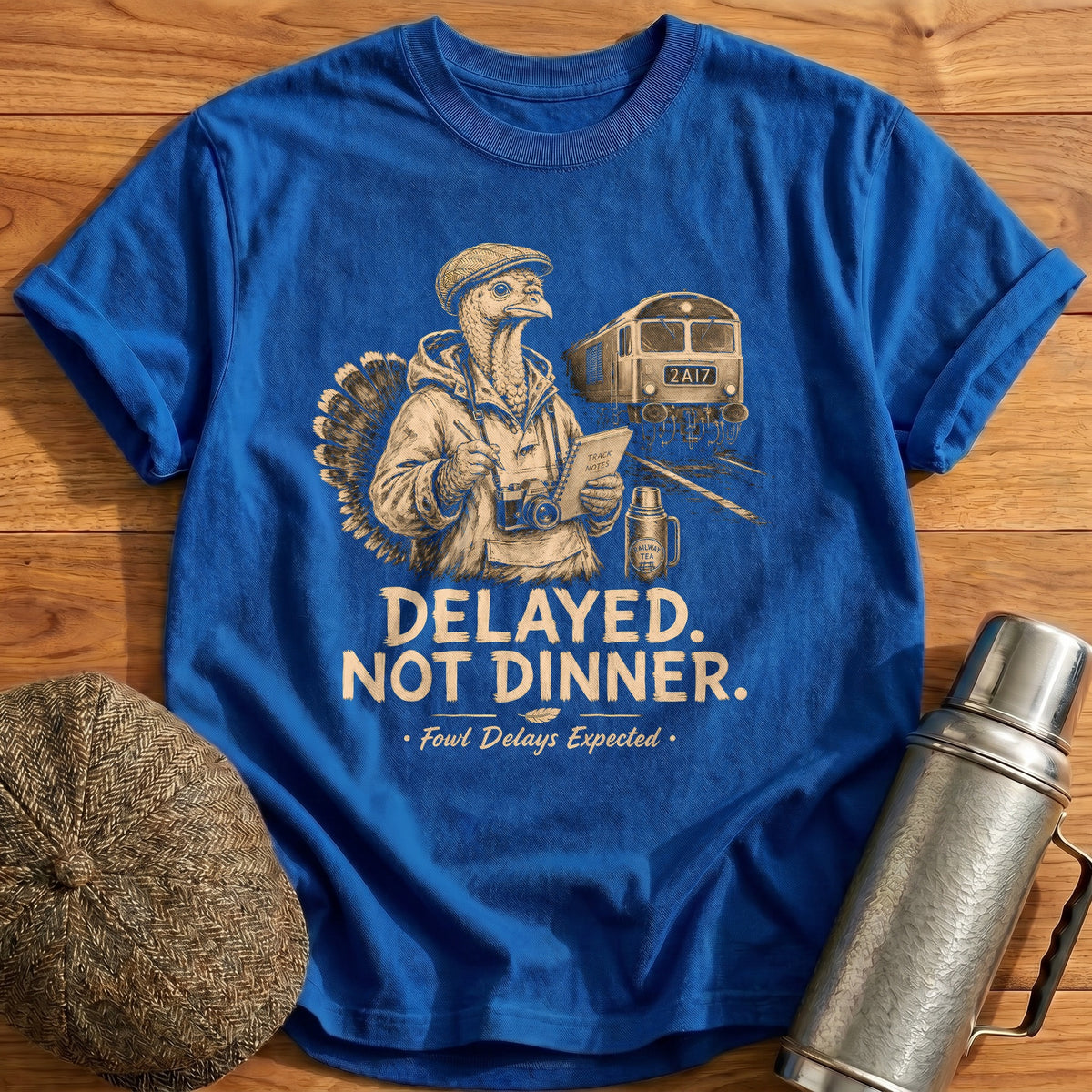 Delayed Not Dinner Fowl Delays Expected 7 T-Shirt - Royal